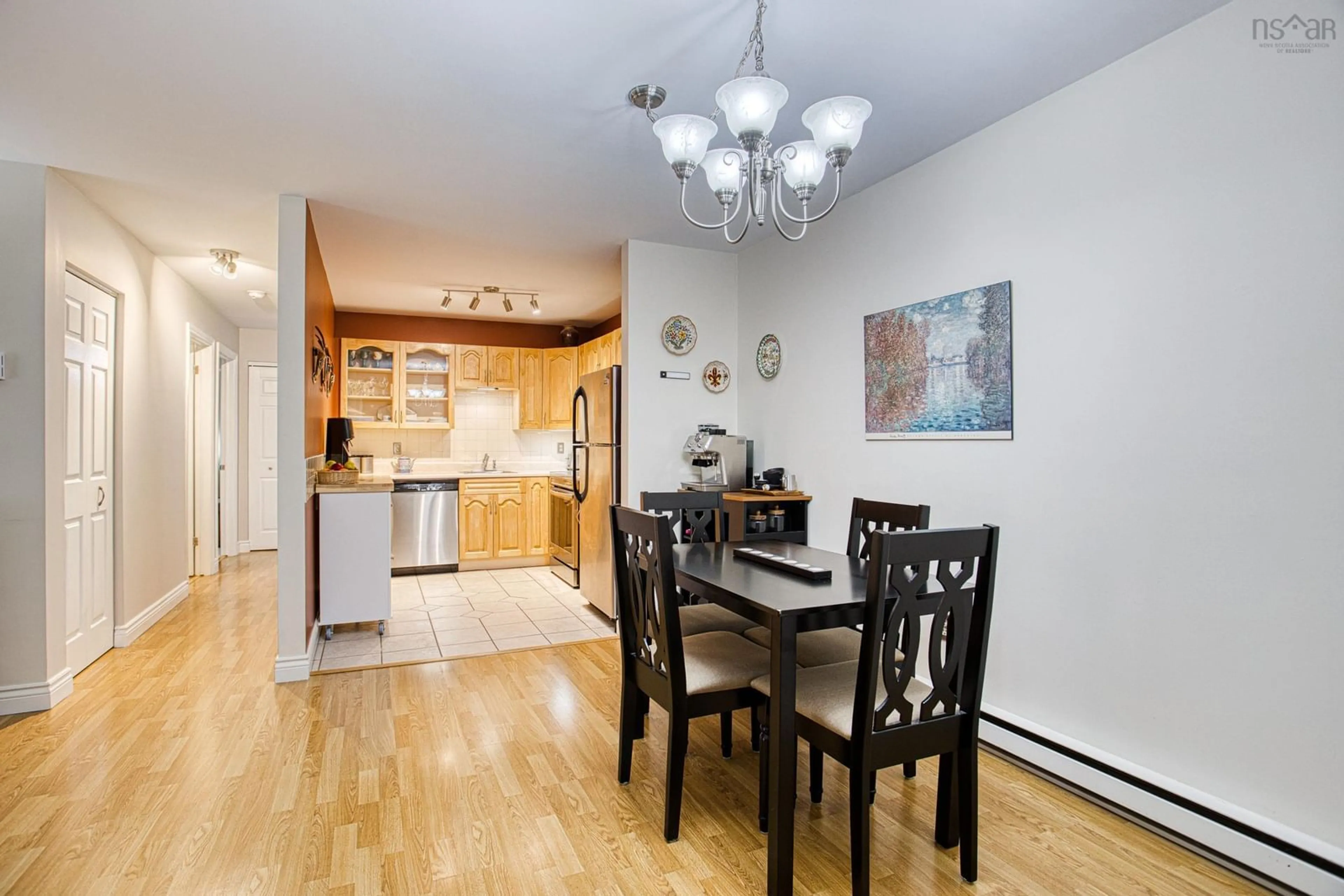 Dining room, wood/laminate floor for 6A Rose Way #23, Dartmouth Nova Scotia B2Y 4L9