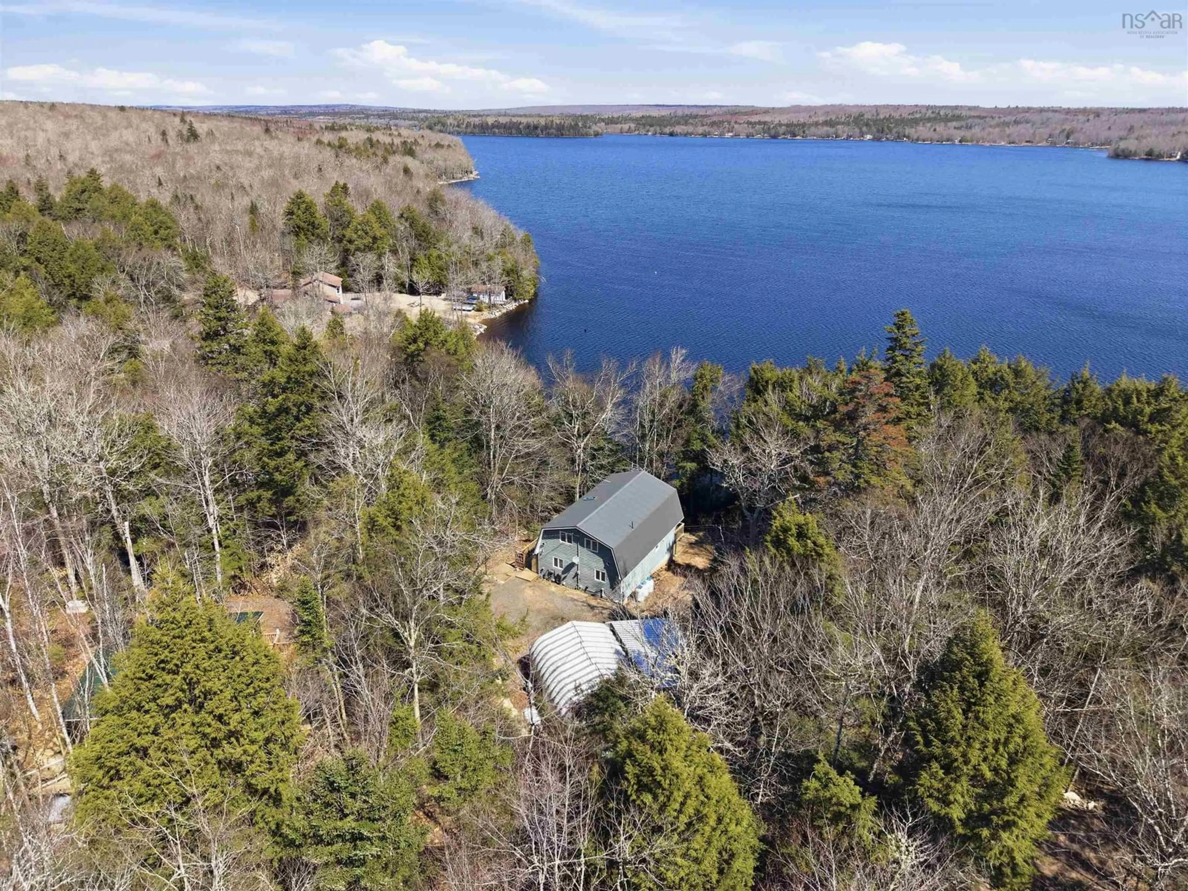 A pic from outside/outdoor area/front of a property/back of a property/a pic from drone, water/lake/river/ocean view for 120 Lakeside Dr, East Dalhousie Nova Scotia B0P 1R0