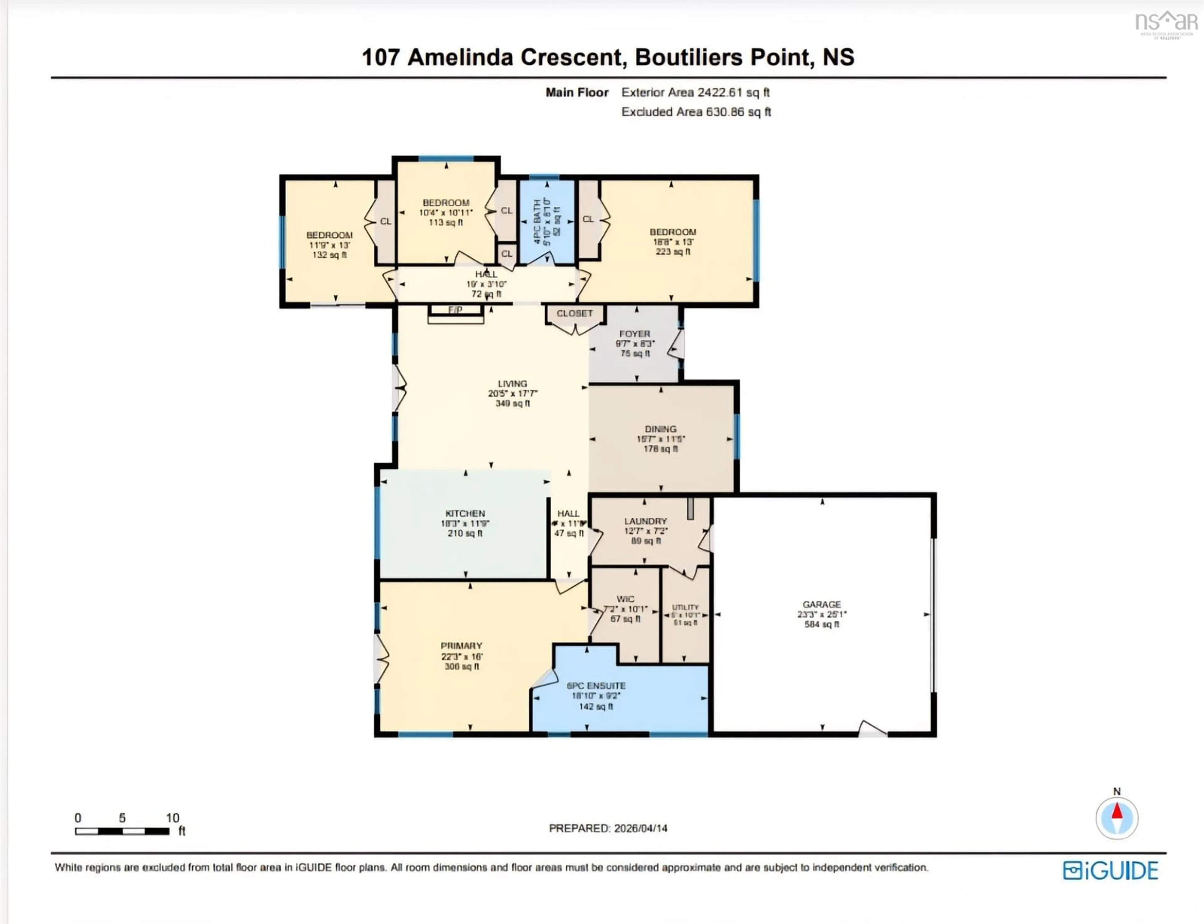 Floor plan for 107 Amelinda Cres, Boutiliers Point Nova Scotia B3Z 1X5