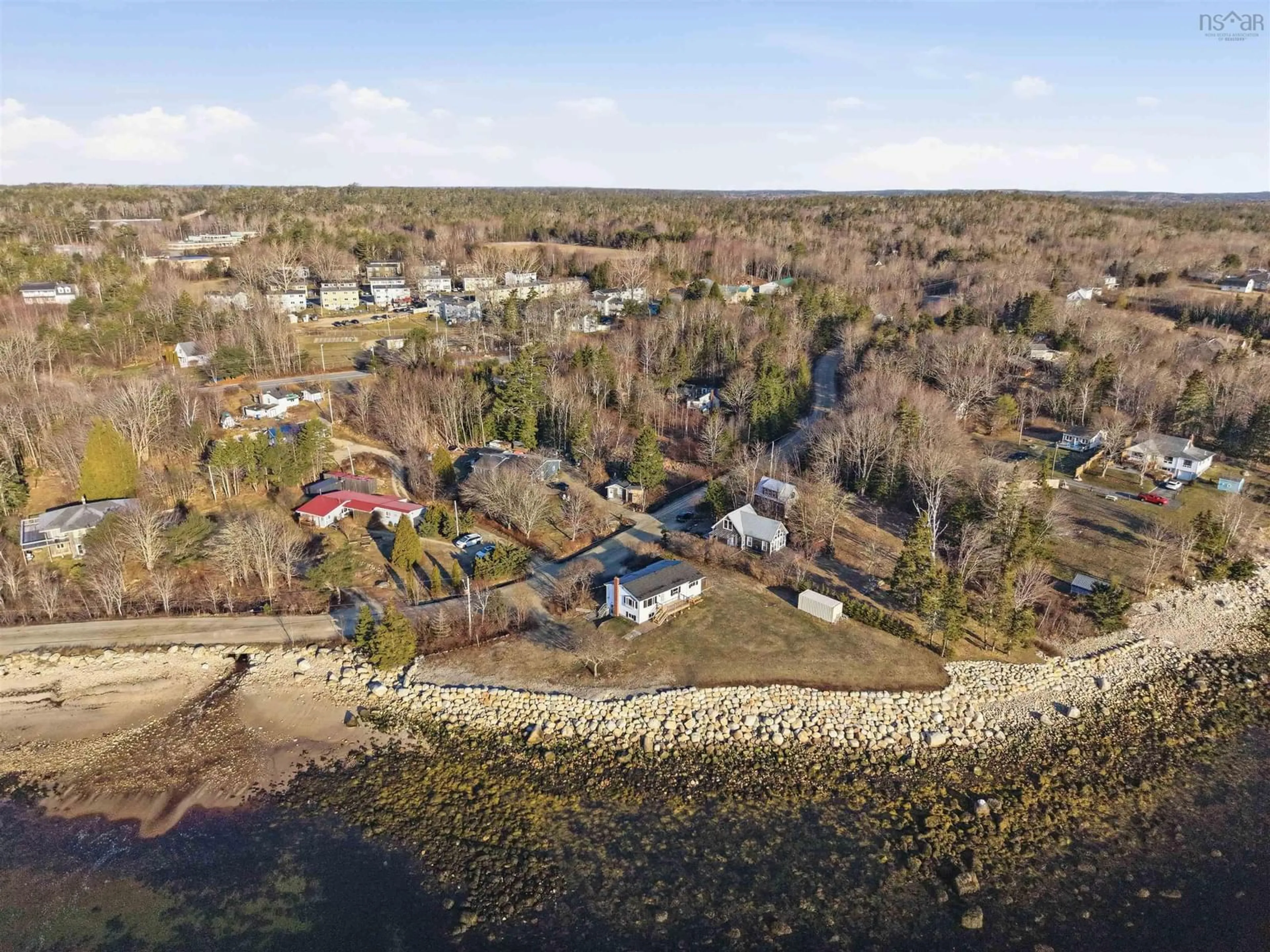 A pic from outside/outdoor area/front of a property/back of a property/a pic from drone, water/lake/river/ocean view for 65 Mill Cove Shore Roads, Hubbards Nova Scotia B0J 1T0