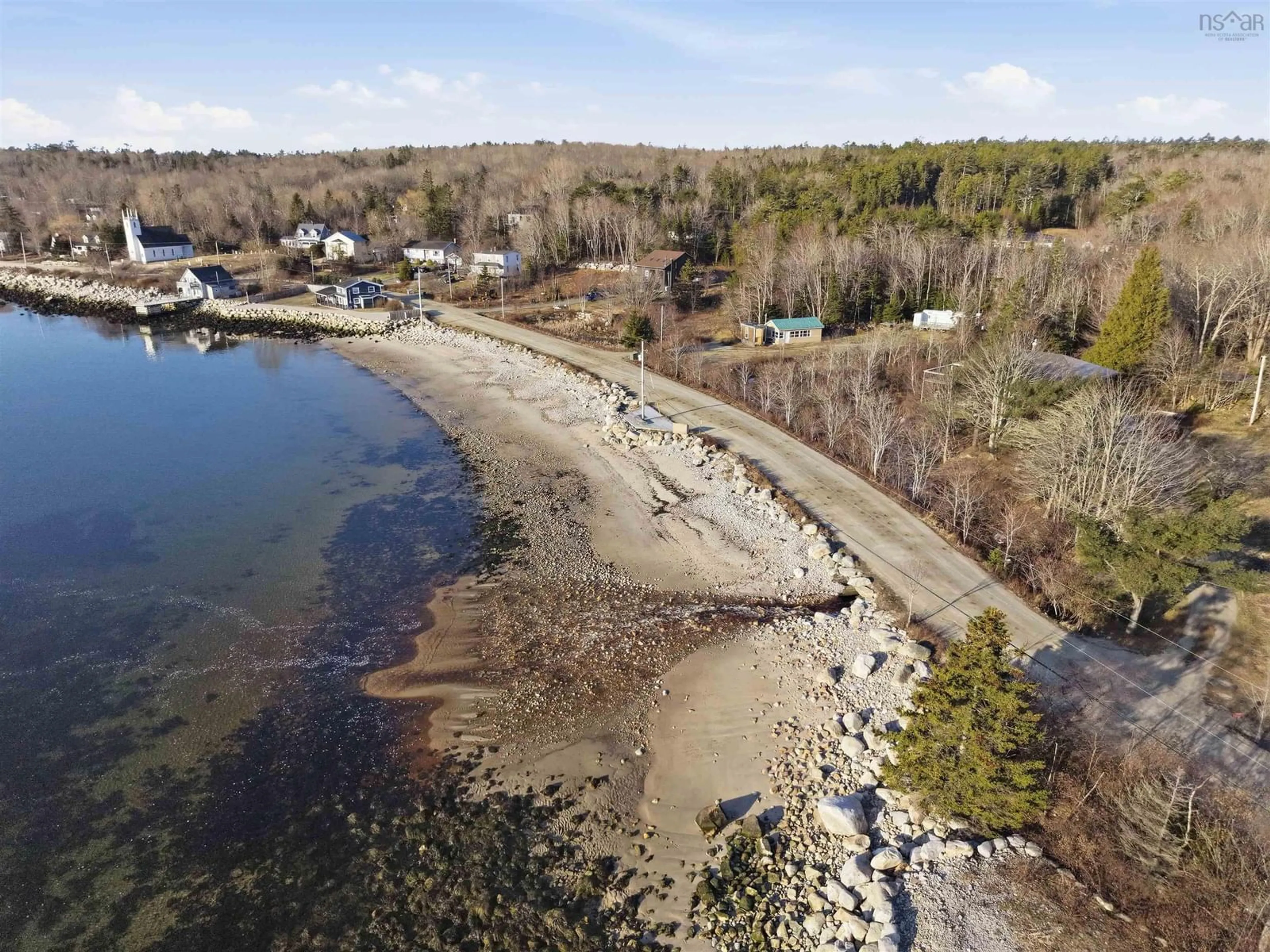A pic from outside/outdoor area/front of a property/back of a property/a pic from drone, water/lake/river/ocean view for 65 Mill Cove Shore Roads, Hubbards Nova Scotia B0J 1T0