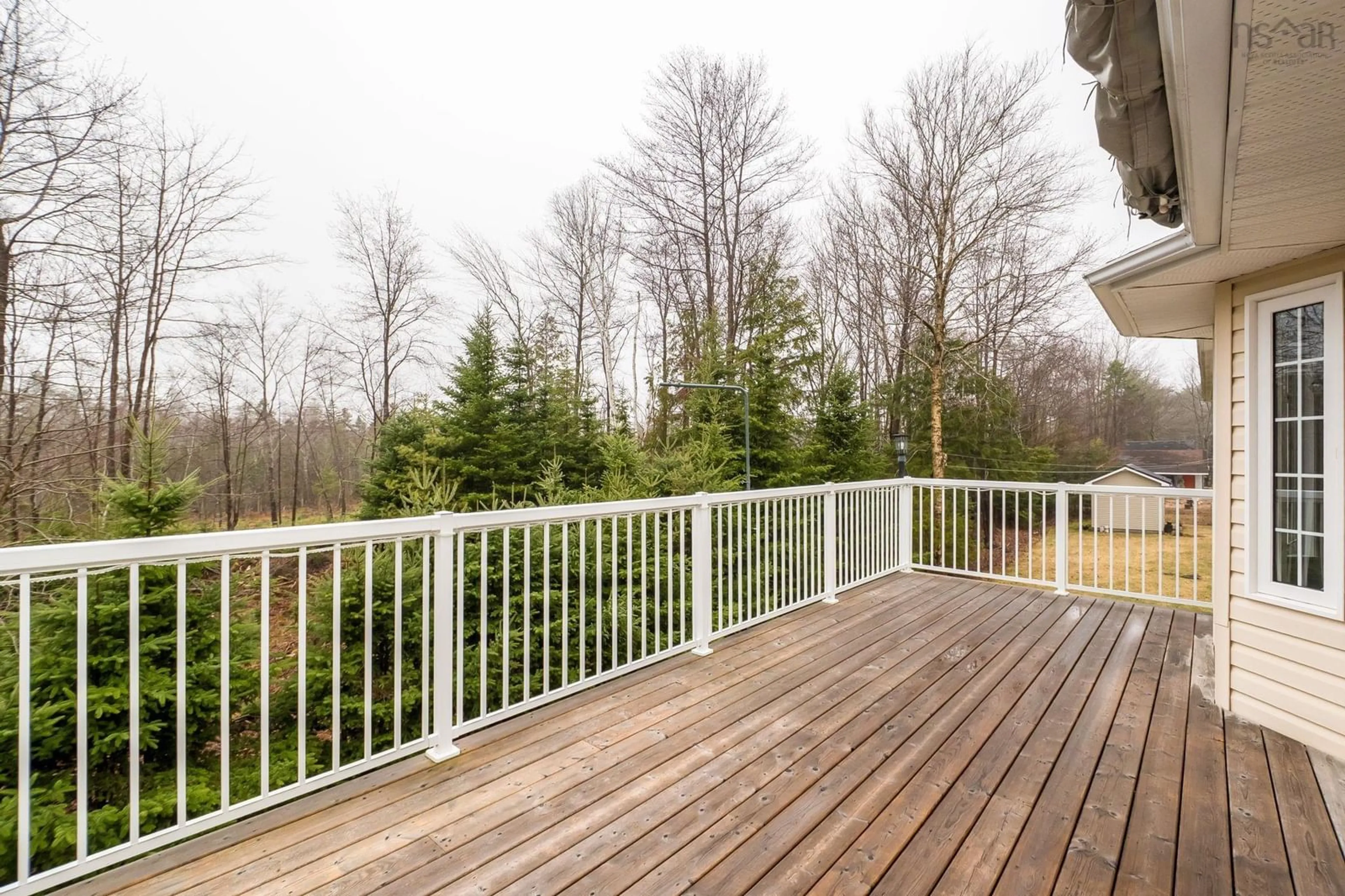 Patio, forest/trees view for 114 Mayfair Dr, Bridgewater Nova Scotia B4V 8W3