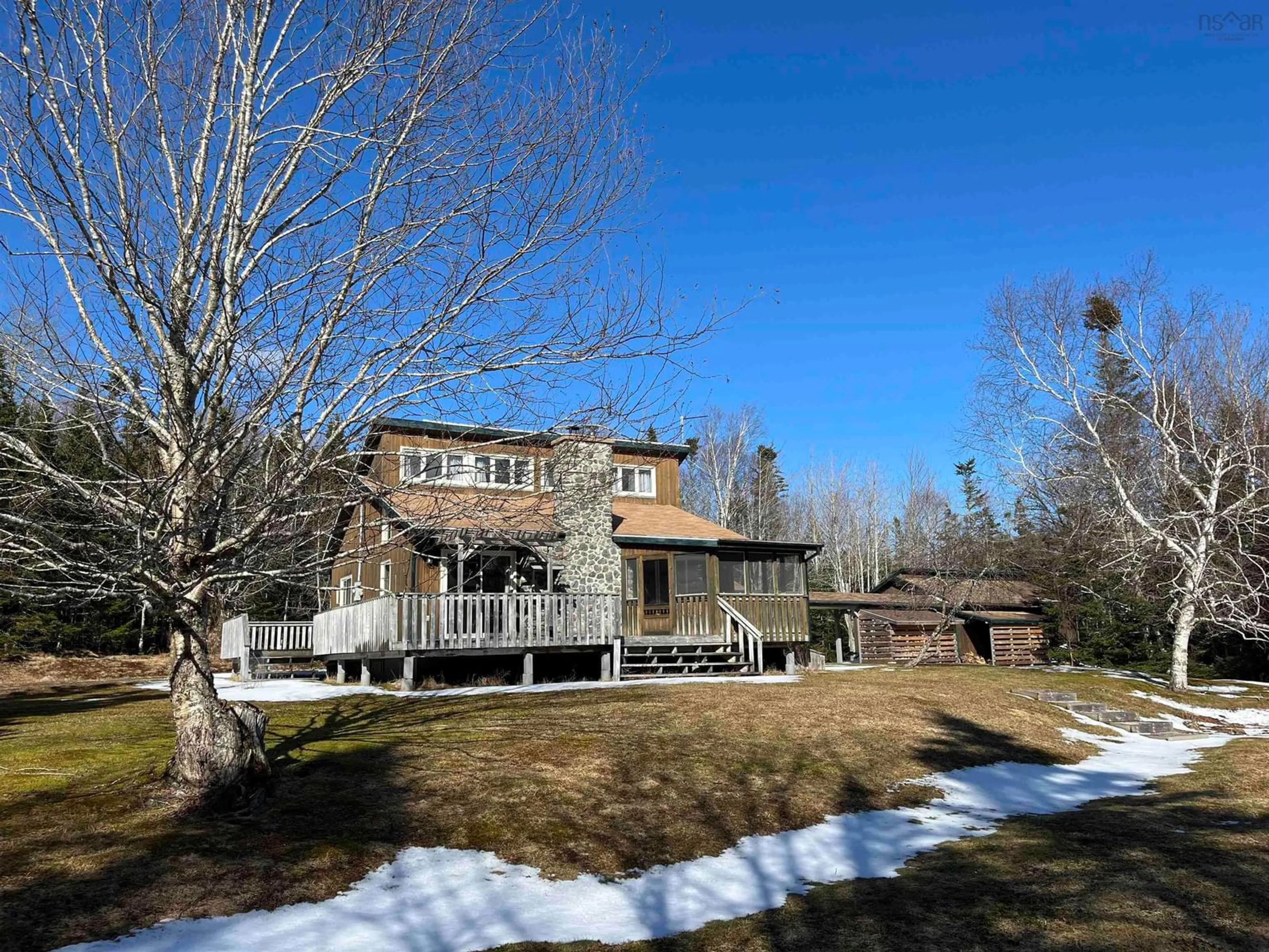 A pic from outside/outdoor area/front of a property/back of a property/a pic from drone, mountain view for 156 Widow Point Loop, West Bay Marshes Nova Scotia B0E 3K0