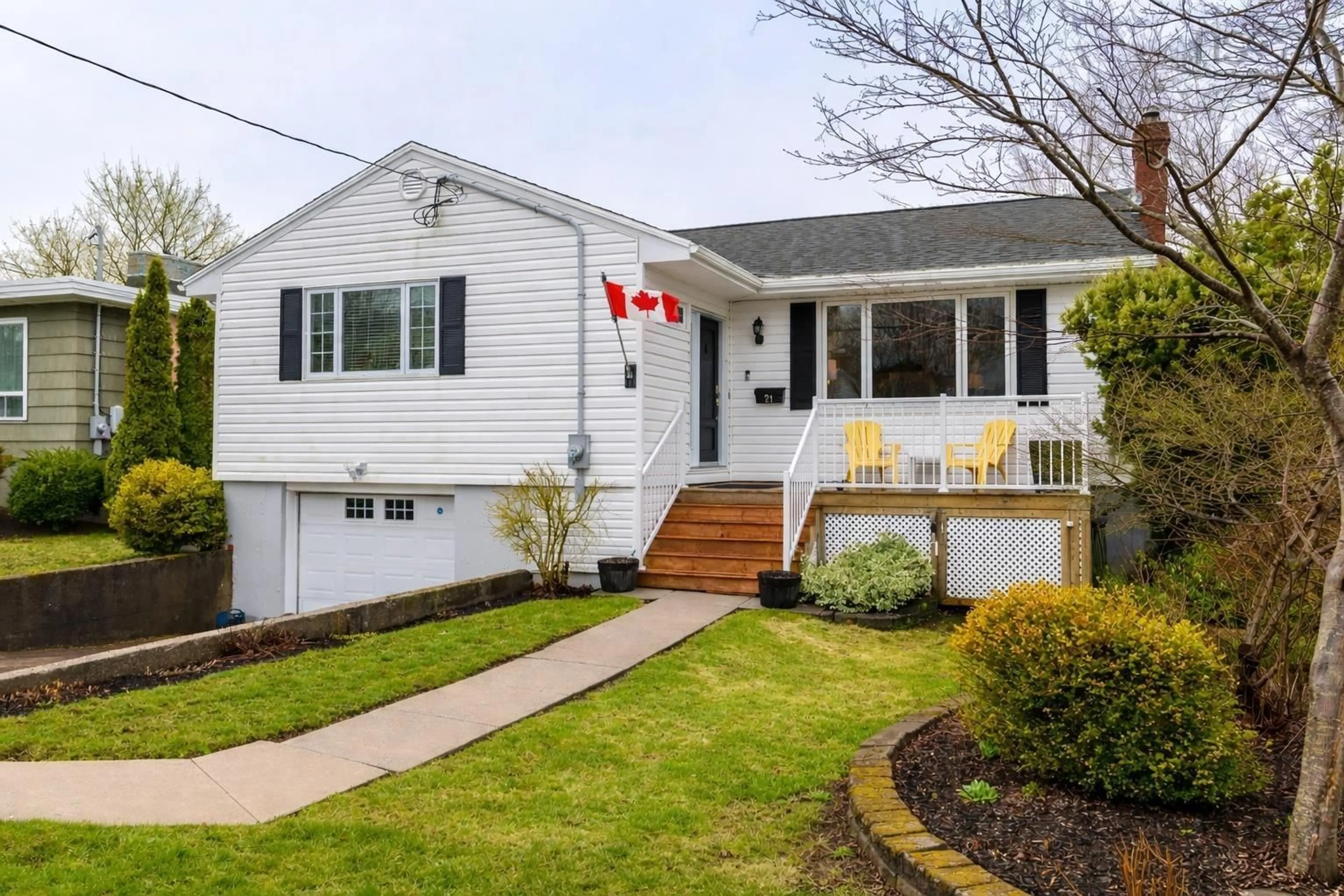 Home with vinyl exterior material, street for 21 Lawnsdale Dr, Dartmouth Nova Scotia B3A 2N1