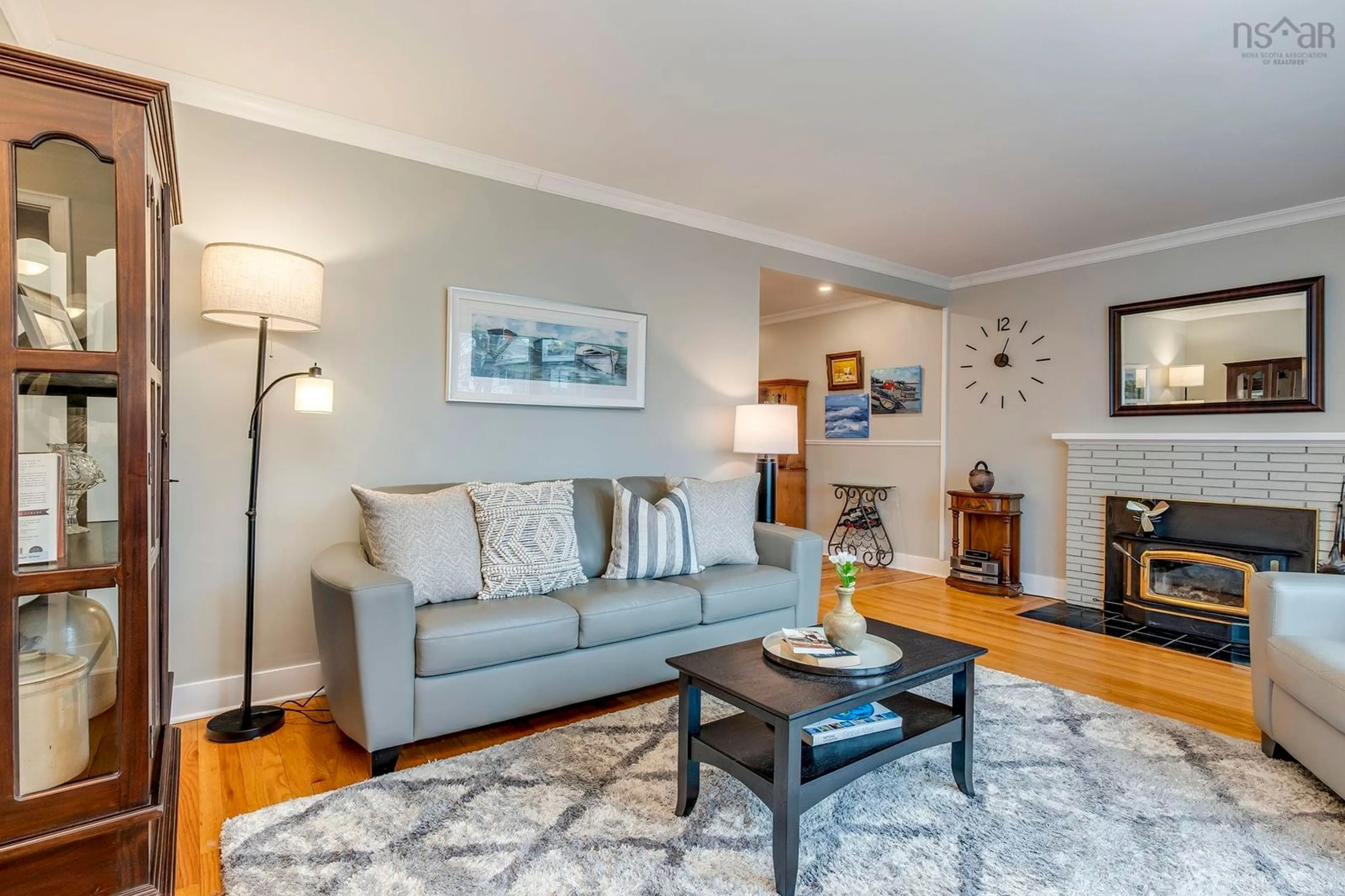 Living room with furniture, wood/laminate floor for 21 Lawnsdale Dr, Dartmouth Nova Scotia B3A 2N1