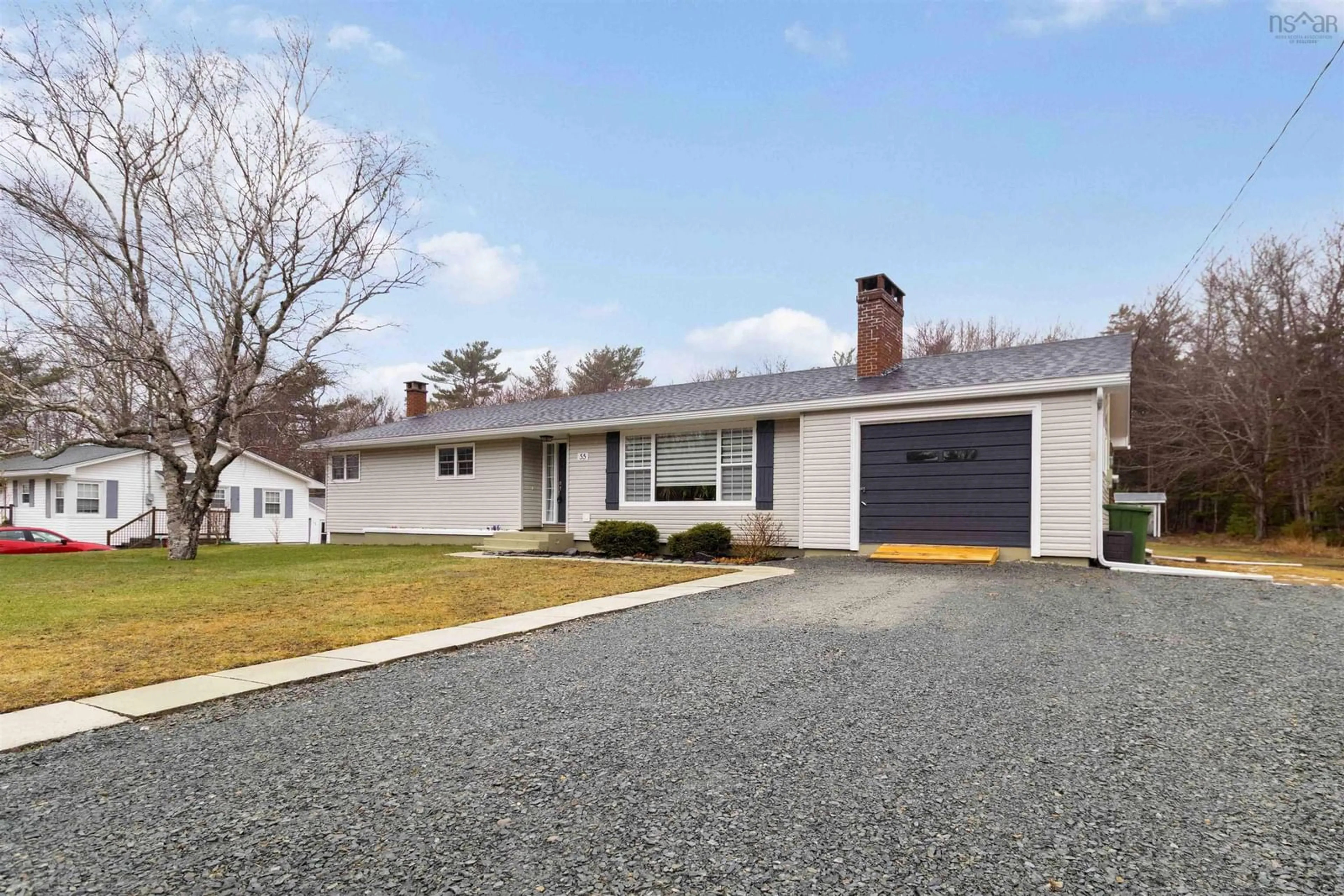 Home with vinyl exterior material, street for 55 Richardson St, Brooklyn Nova Scotia B0J 1H0