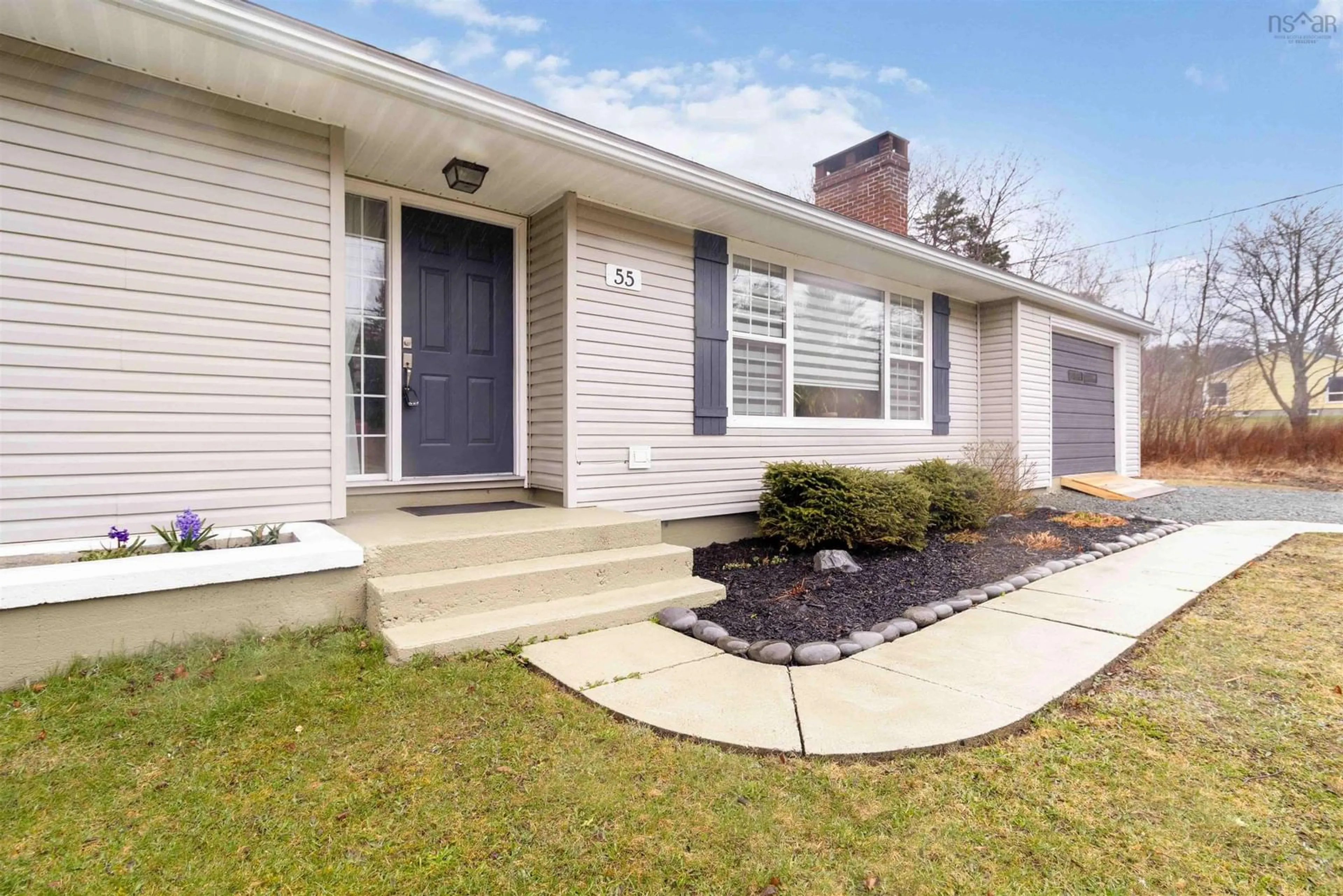 Home with vinyl exterior material, street for 55 Richardson St, Brooklyn Nova Scotia B0J 1H0