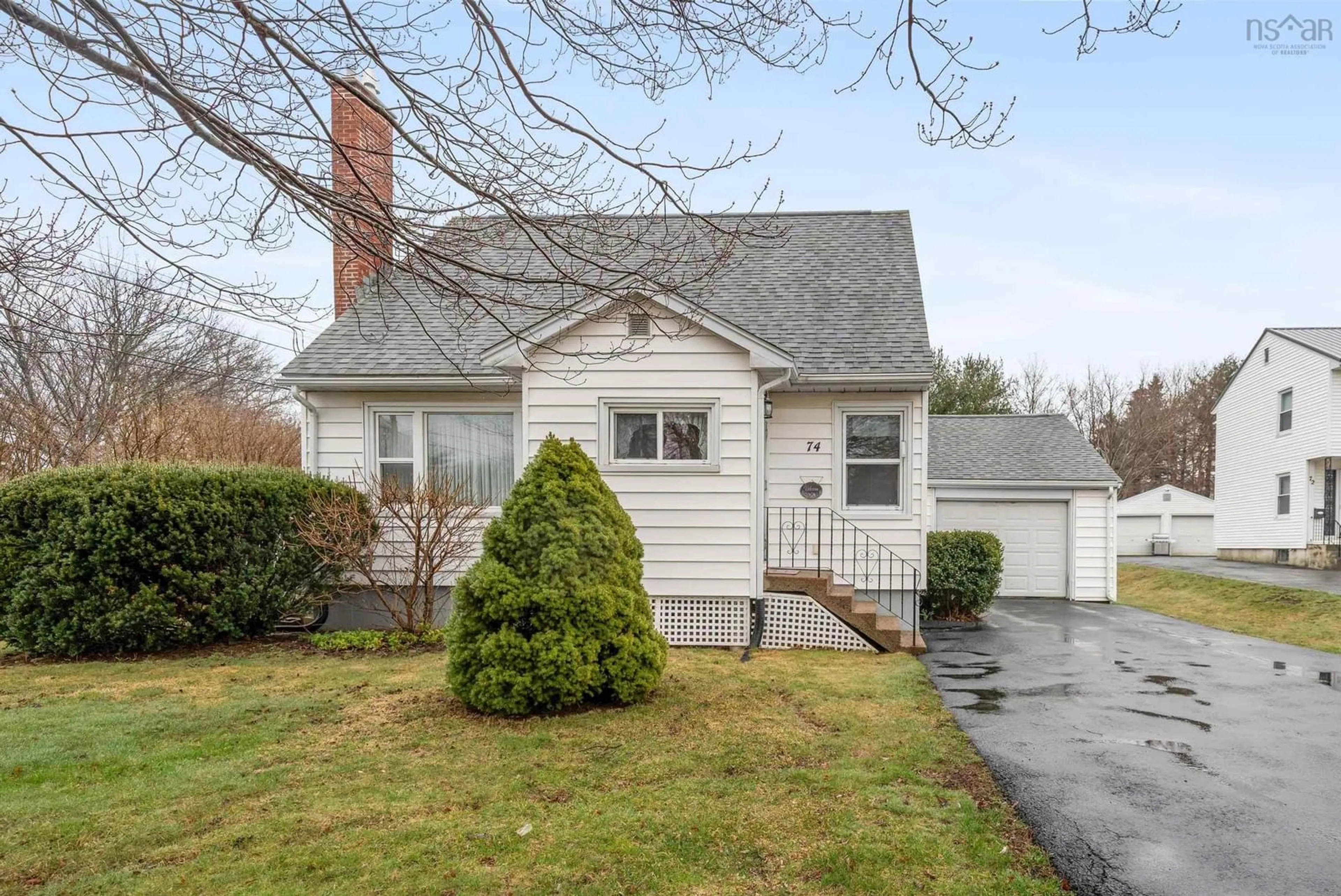 Home with vinyl exterior material, street for 74 Louisburg Lane, Dartmouth Nova Scotia B2W 3B1