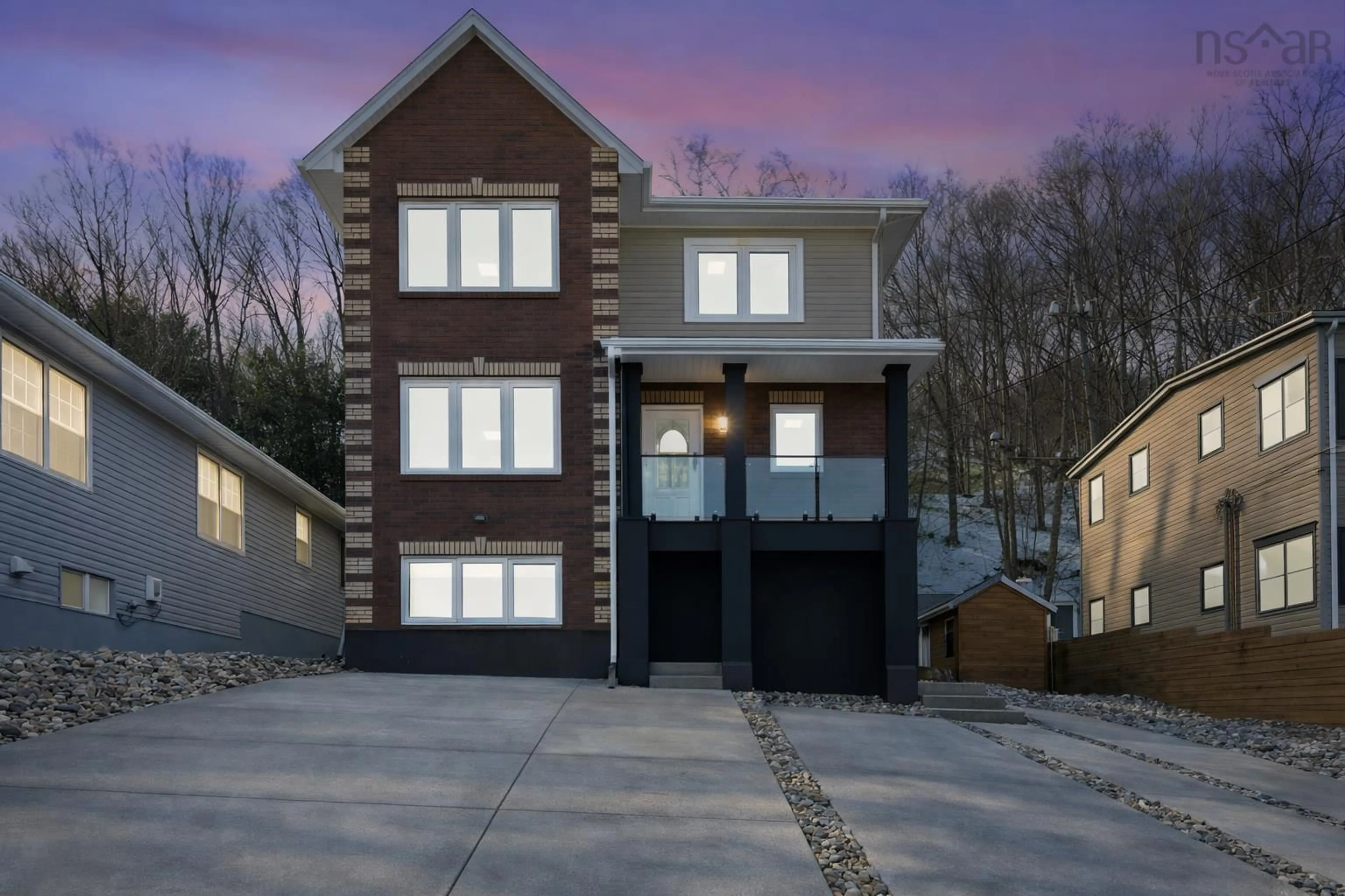 Home with brick exterior material, street for 8 & 10 Sailboat Lane, Halifax Nova Scotia B3P 1Y9