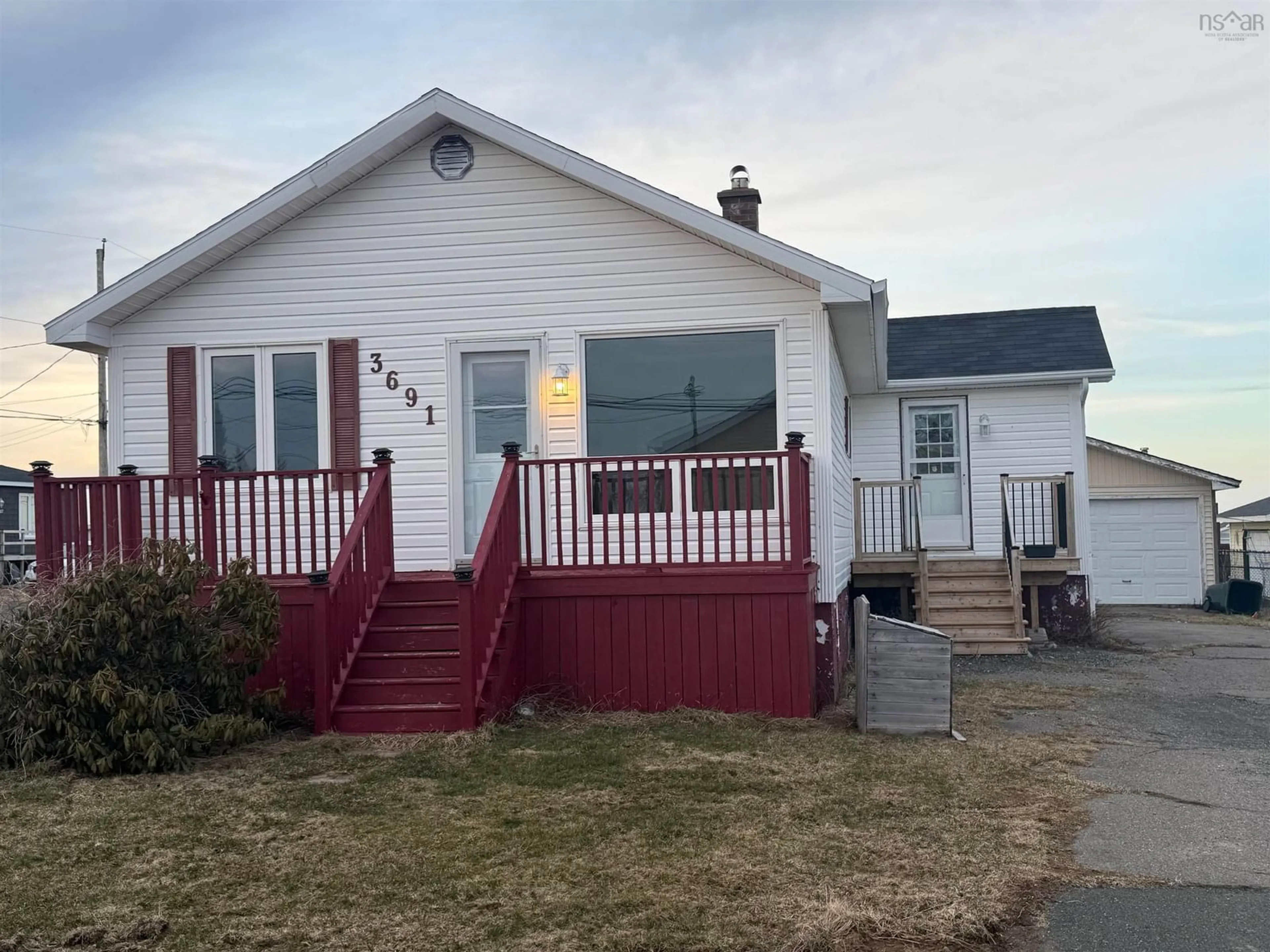 Home with vinyl exterior material, street for 3691 Ocean Ave, New Waterford Nova Scotia B1H 2S5