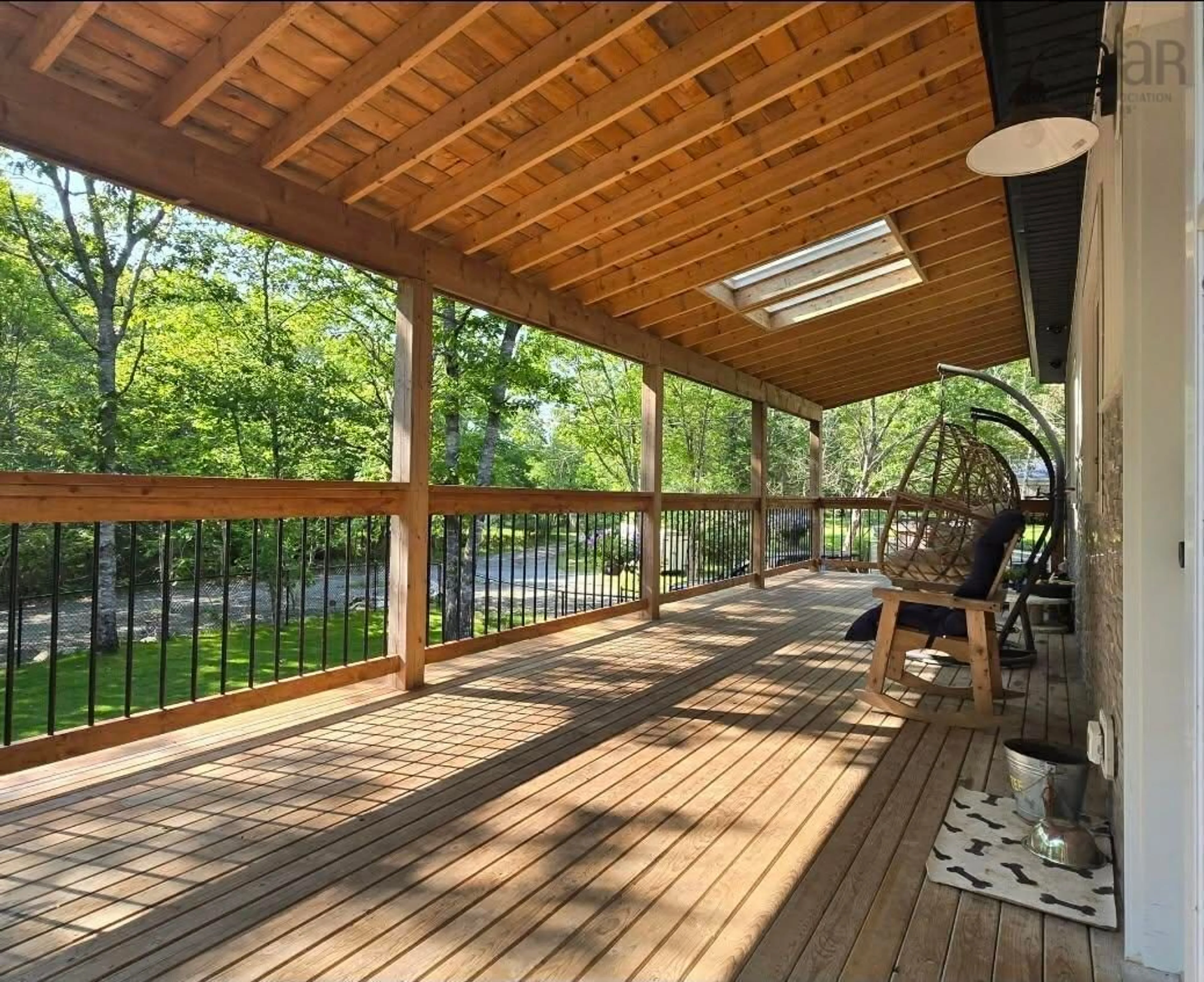 Patio, forest/trees view for 67 Oak Lane, Clyde River Nova Scotia B0W 1R0