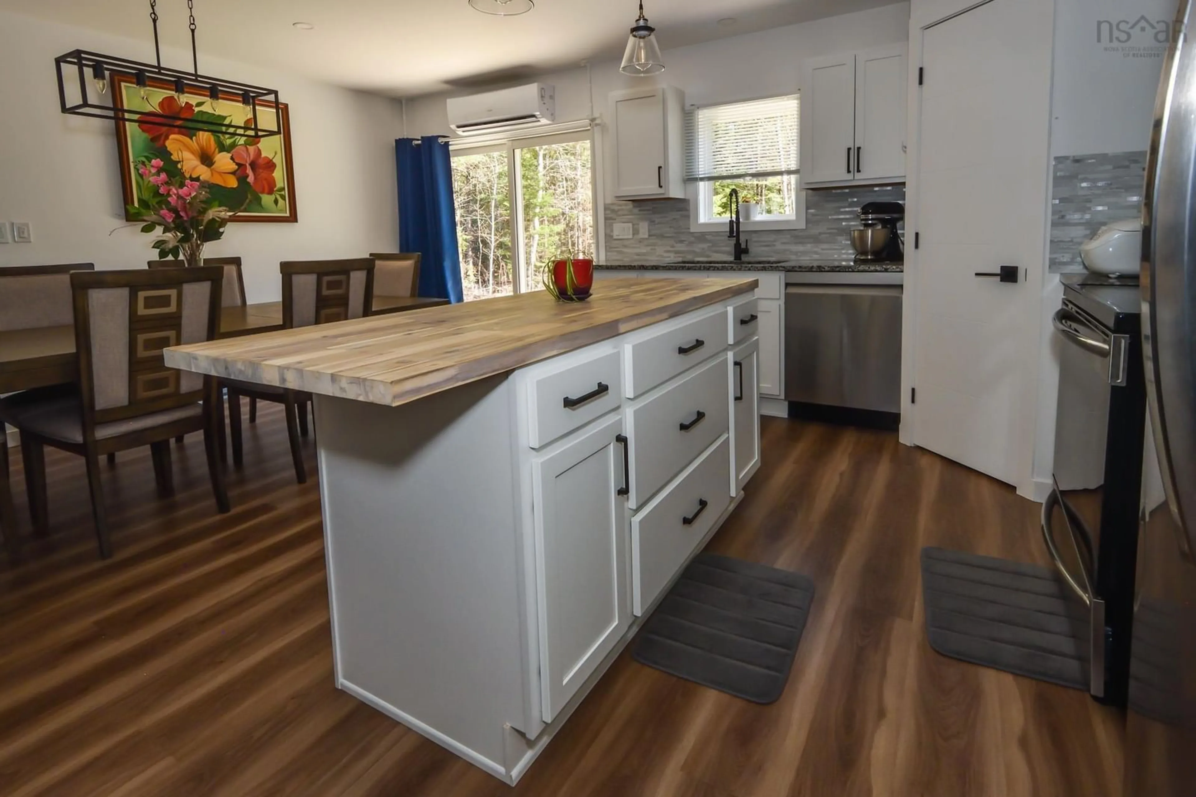 Open concept kitchen, wood/laminate floor for 220 Feeners Corner Rd, West Northfield Nova Scotia B4V 5E3