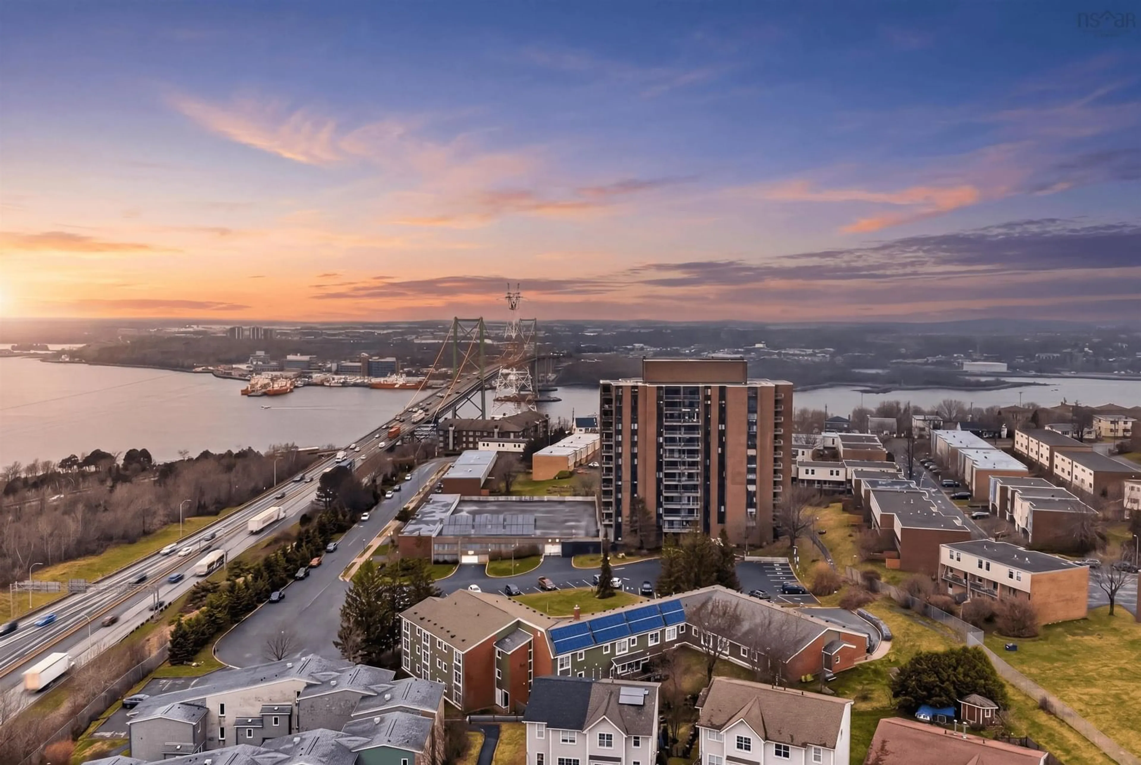 A pic from outside/outdoor area/front of a property/back of a property/a pic from drone, water/lake/river/ocean view for 5572 North Ridge Rd #303, North End Nova Scotia B3K 5K2