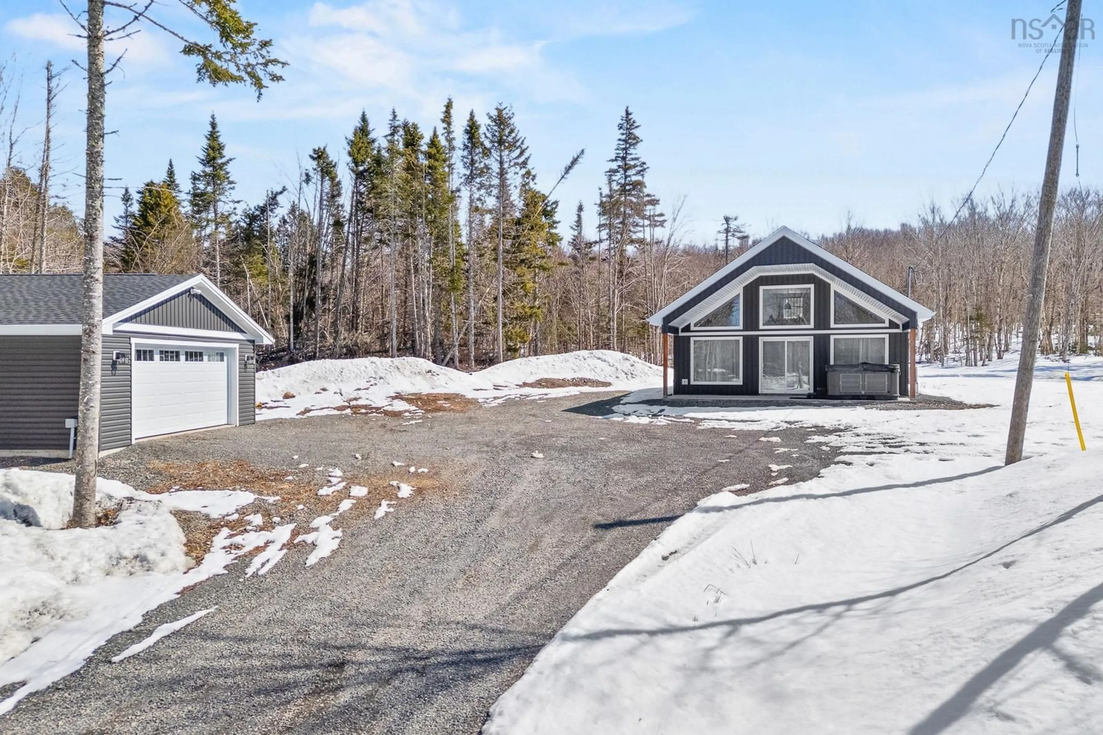 A pic from outside/outdoor area/front of a property/back of a property/a pic from drone, street for 162 North End Road, Sutherland Lake Nova Scotia B0M 1G0