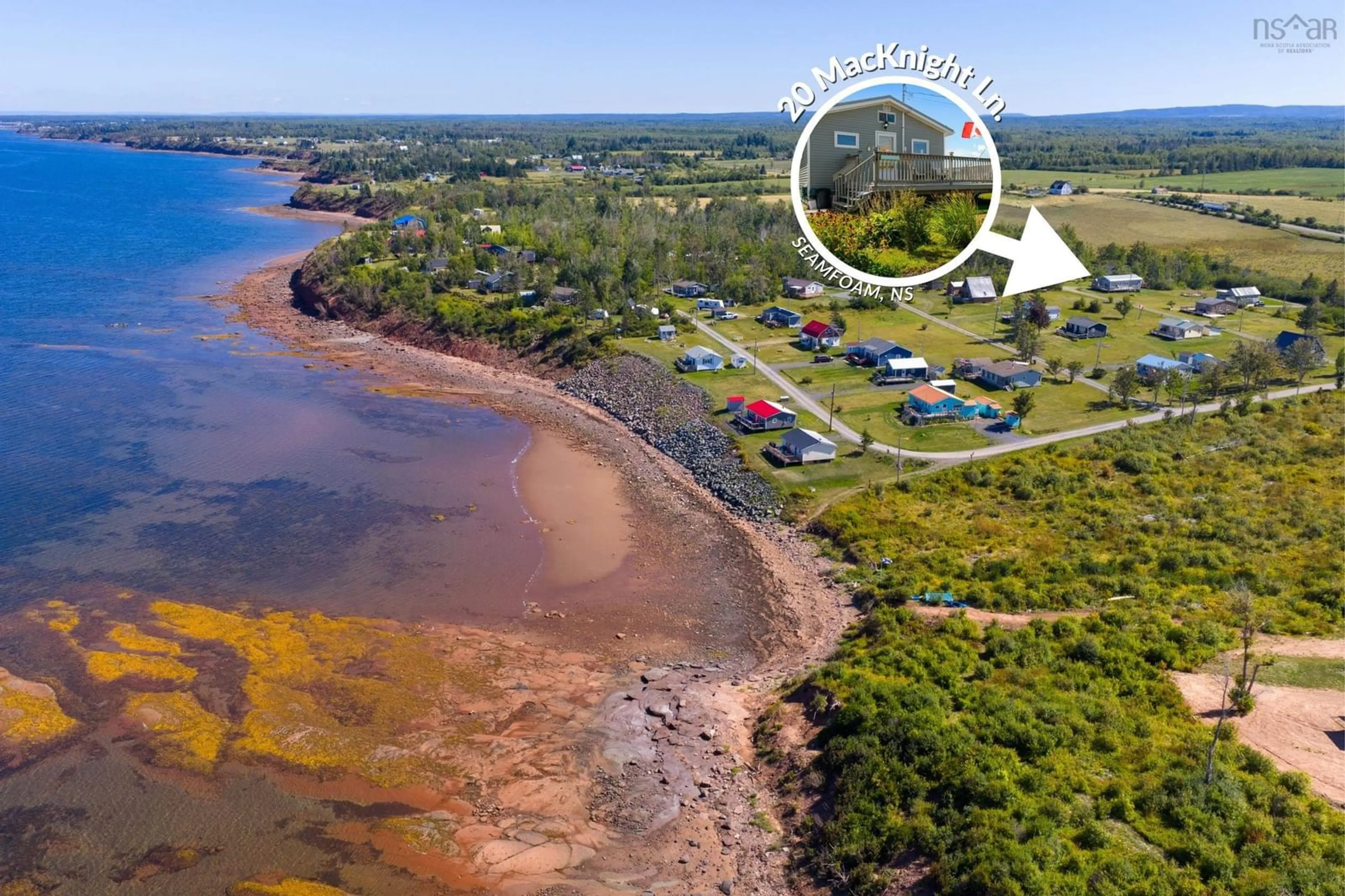 A pic from outside/outdoor area/front of a property/back of a property/a pic from drone, water/lake/river/ocean view for 20 Macknight Lane, Seafoam Nova Scotia B0K 1N0