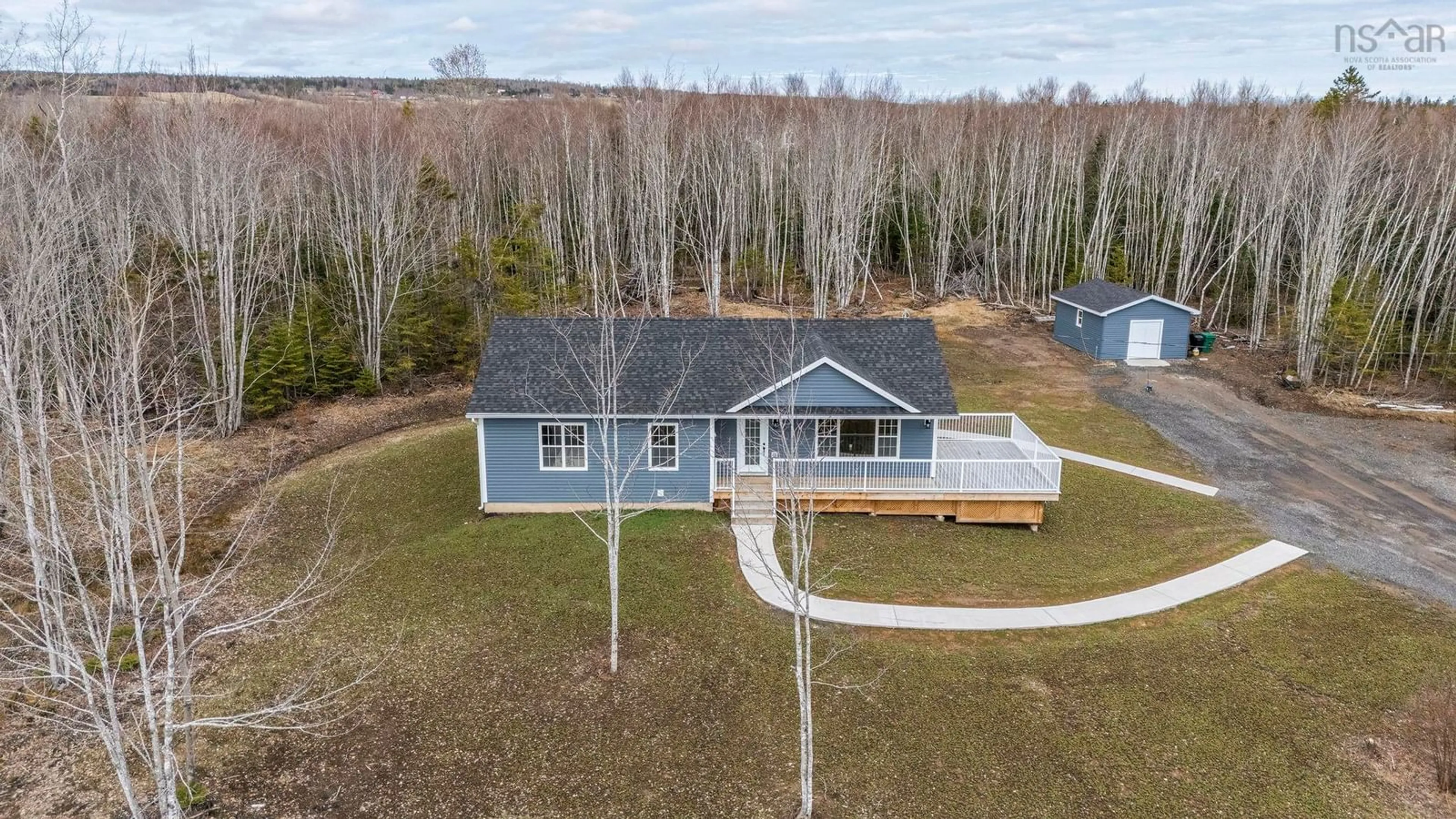 A pic from outside/outdoor area/front of a property/back of a property/a pic from drone, water/lake/river/ocean view for 134 Waterview Dr, Lyons Brook Nova Scotia B0K 1H0