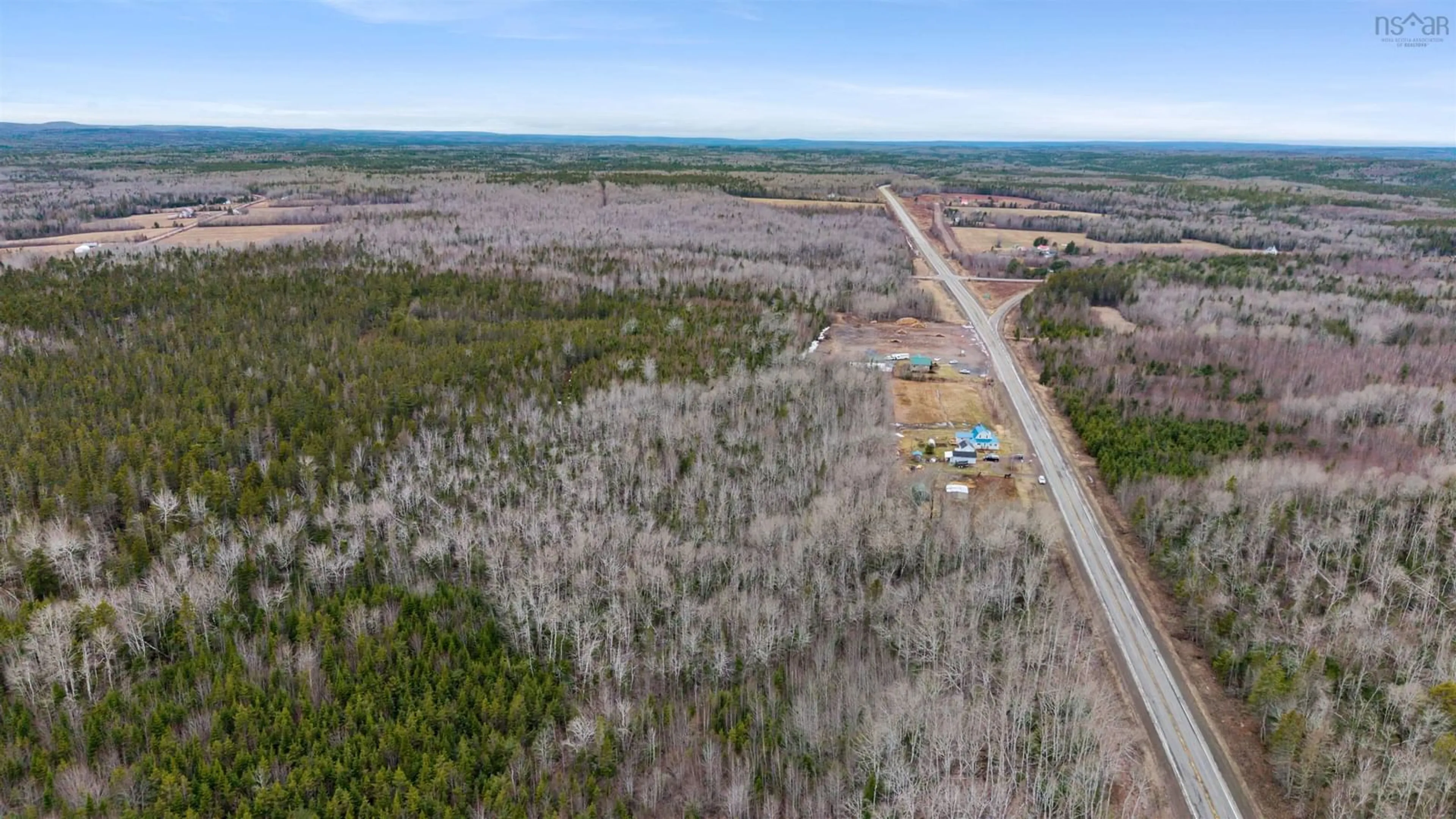 A pic from outside/outdoor area/front of a property/back of a property/a pic from drone, forest/trees view for 12032 Highway 4, West Wentworth Nova Scotia B0M 1Z0