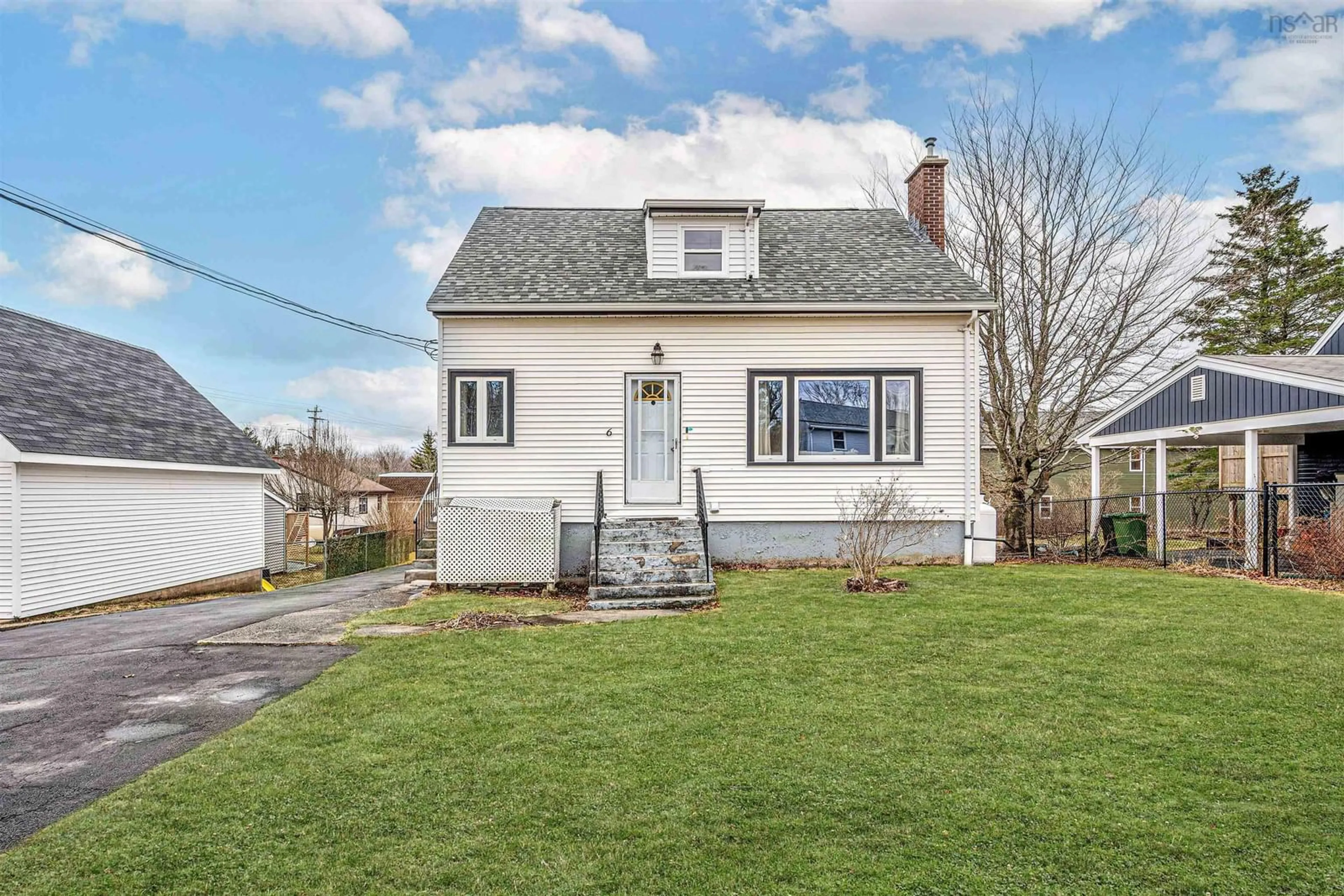 Home with vinyl exterior material, street for 6 Parkdale Ave, Timberlea Nova Scotia B3T 1B9