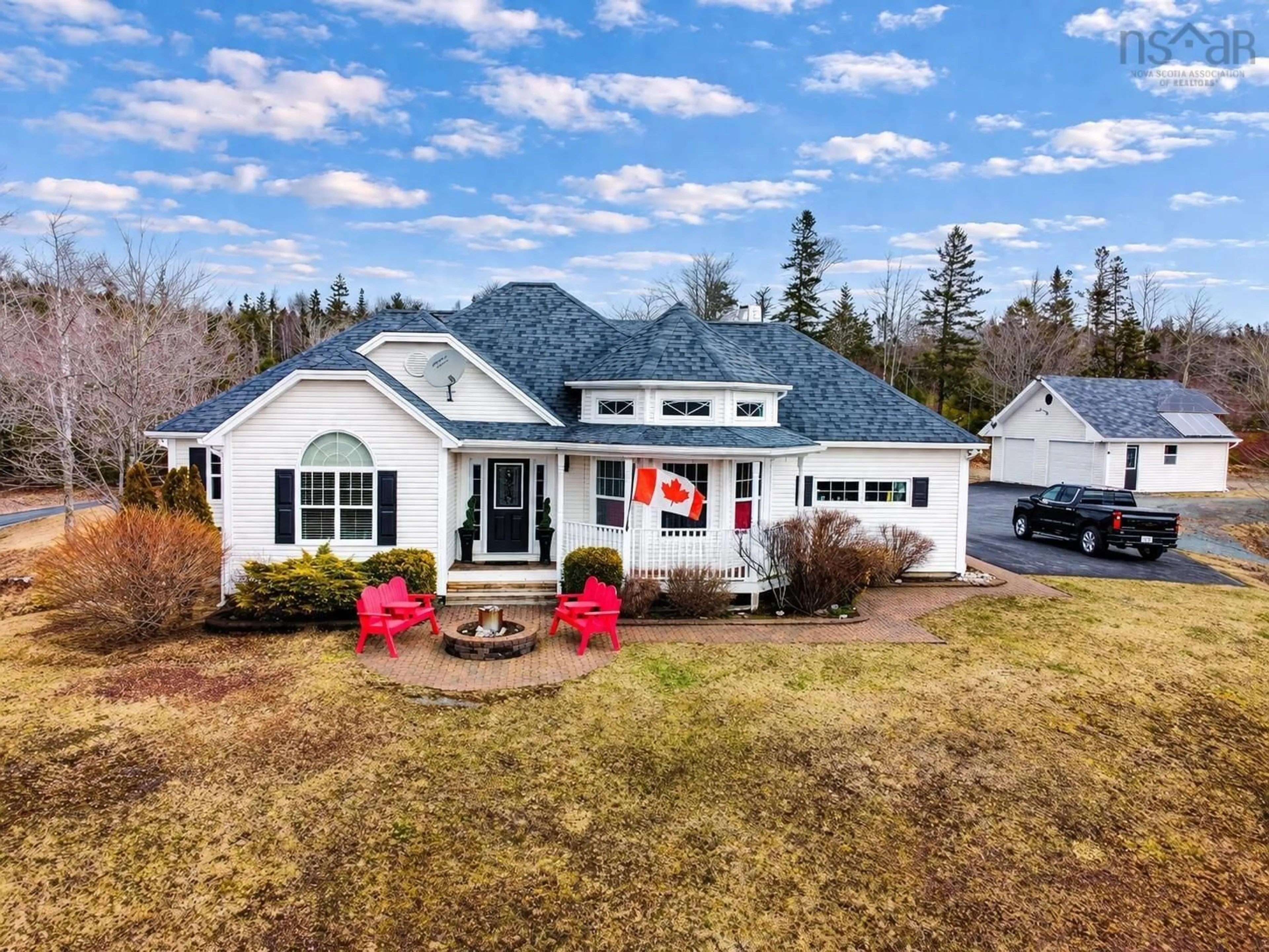 A pic from outside/outdoor area/front of a property/back of a property/a pic from drone, street for 9430 Highway 7, Stillwater Nova Scotia B0H 1E0
