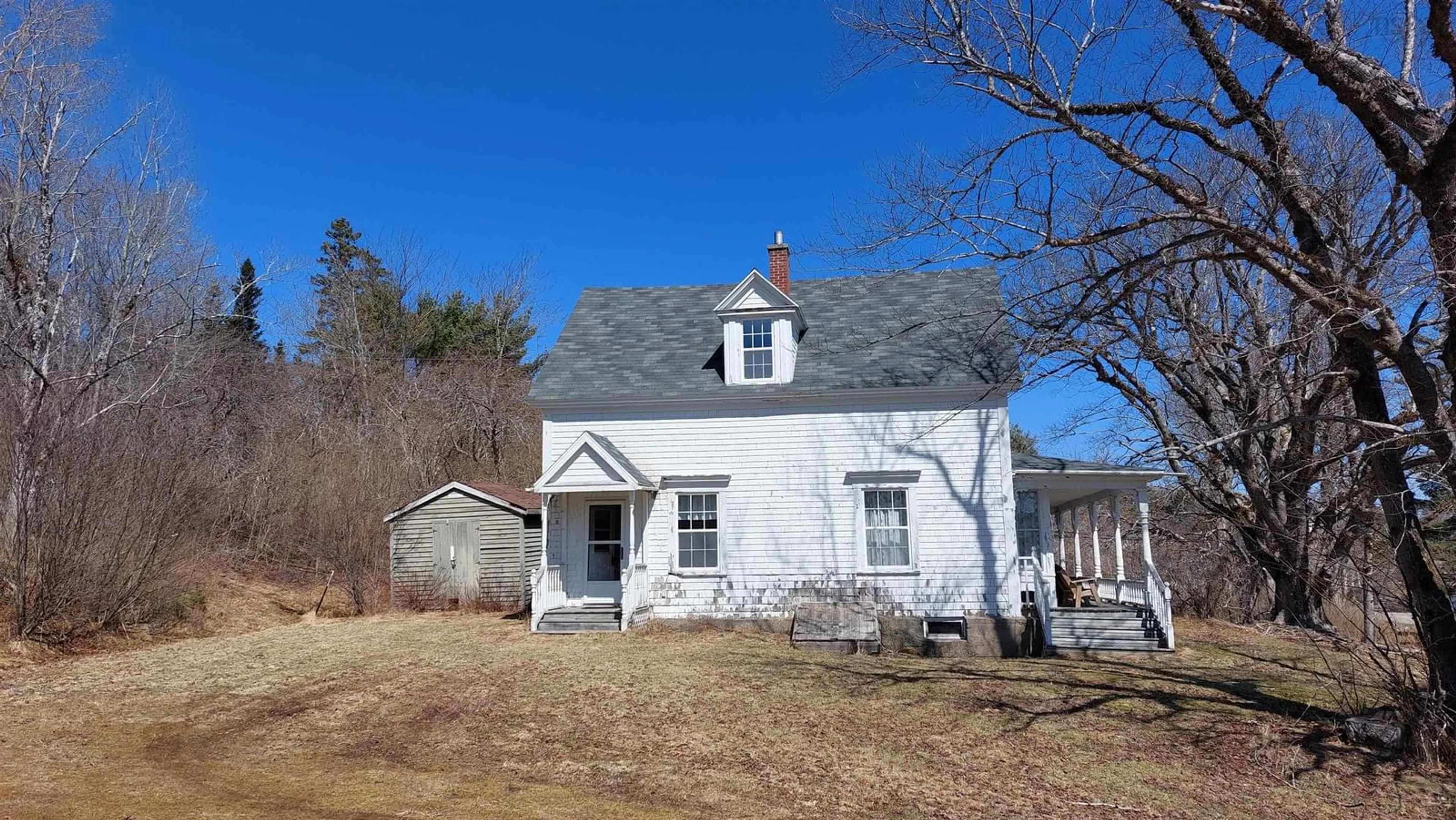 A pic from outside/outdoor area/front of a property/back of a property/a pic from drone, unknown for 2145 Marble Mountain Rd, West Bay Nova Scotia B0E 3K0