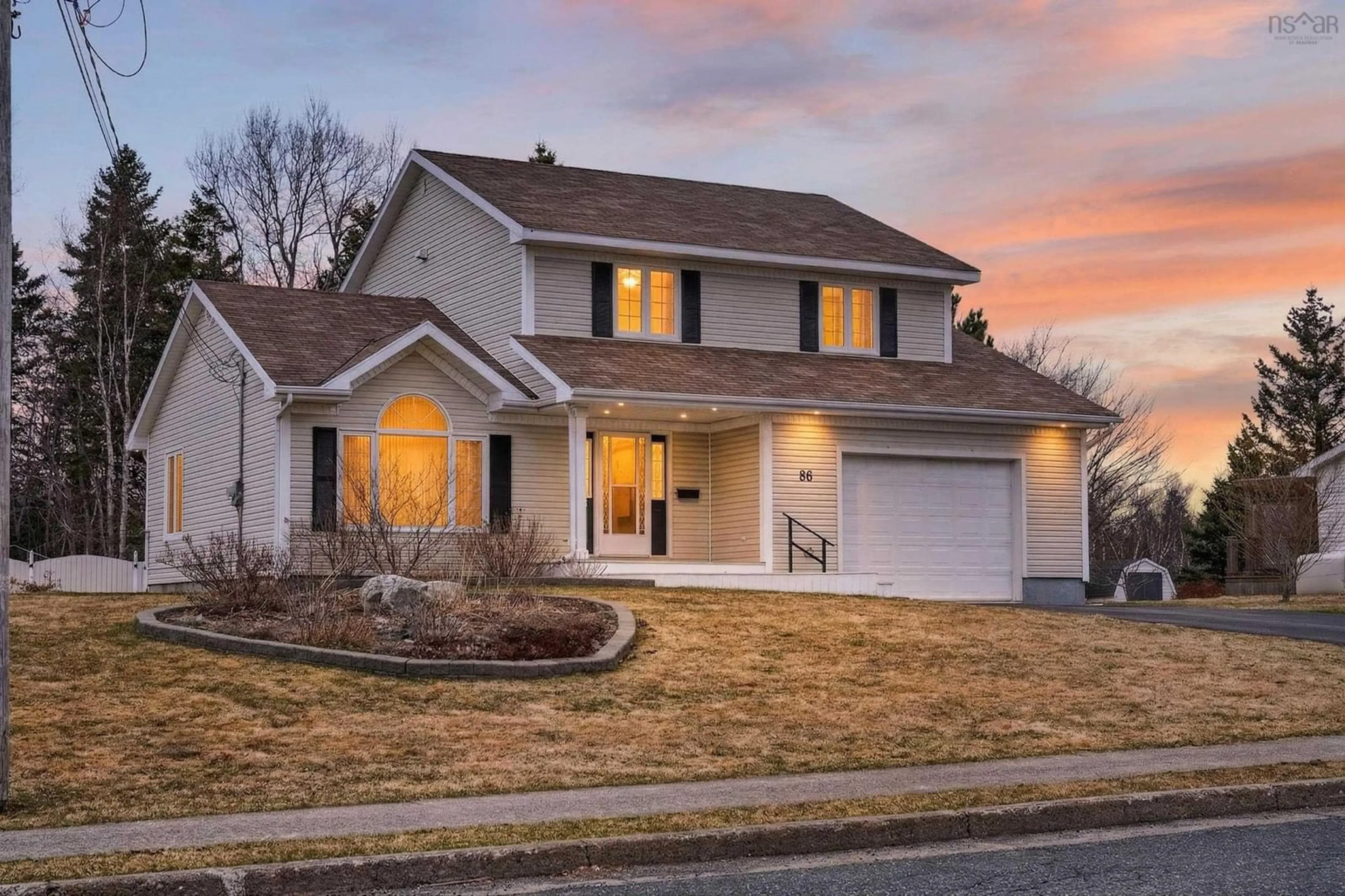 Home with vinyl exterior material, street for 86 Carmichael Dr, Sydney River Nova Scotia B1S 3R5