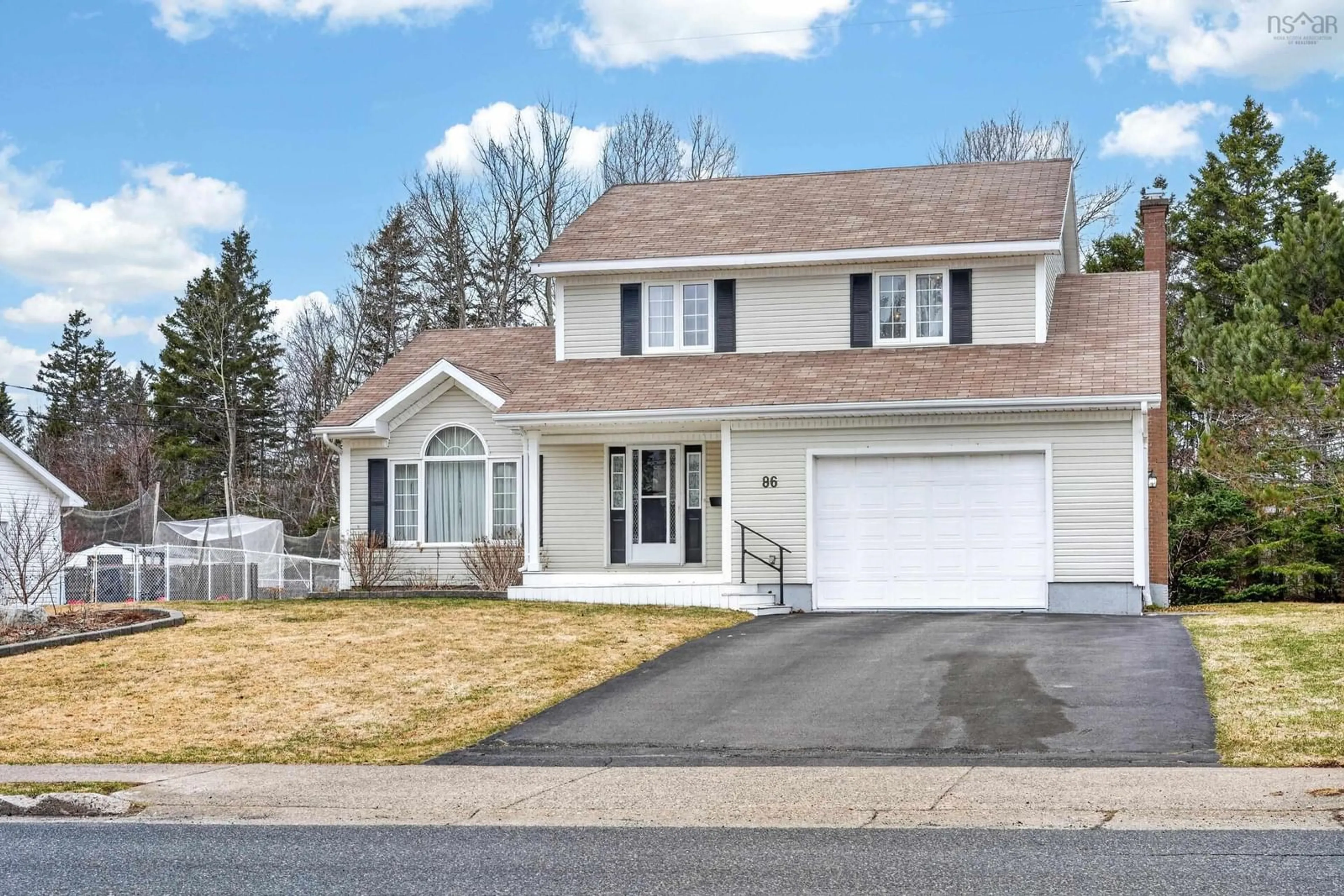 Home with vinyl exterior material, street for 86 Carmichael Dr, Sydney River Nova Scotia B1S 3R5