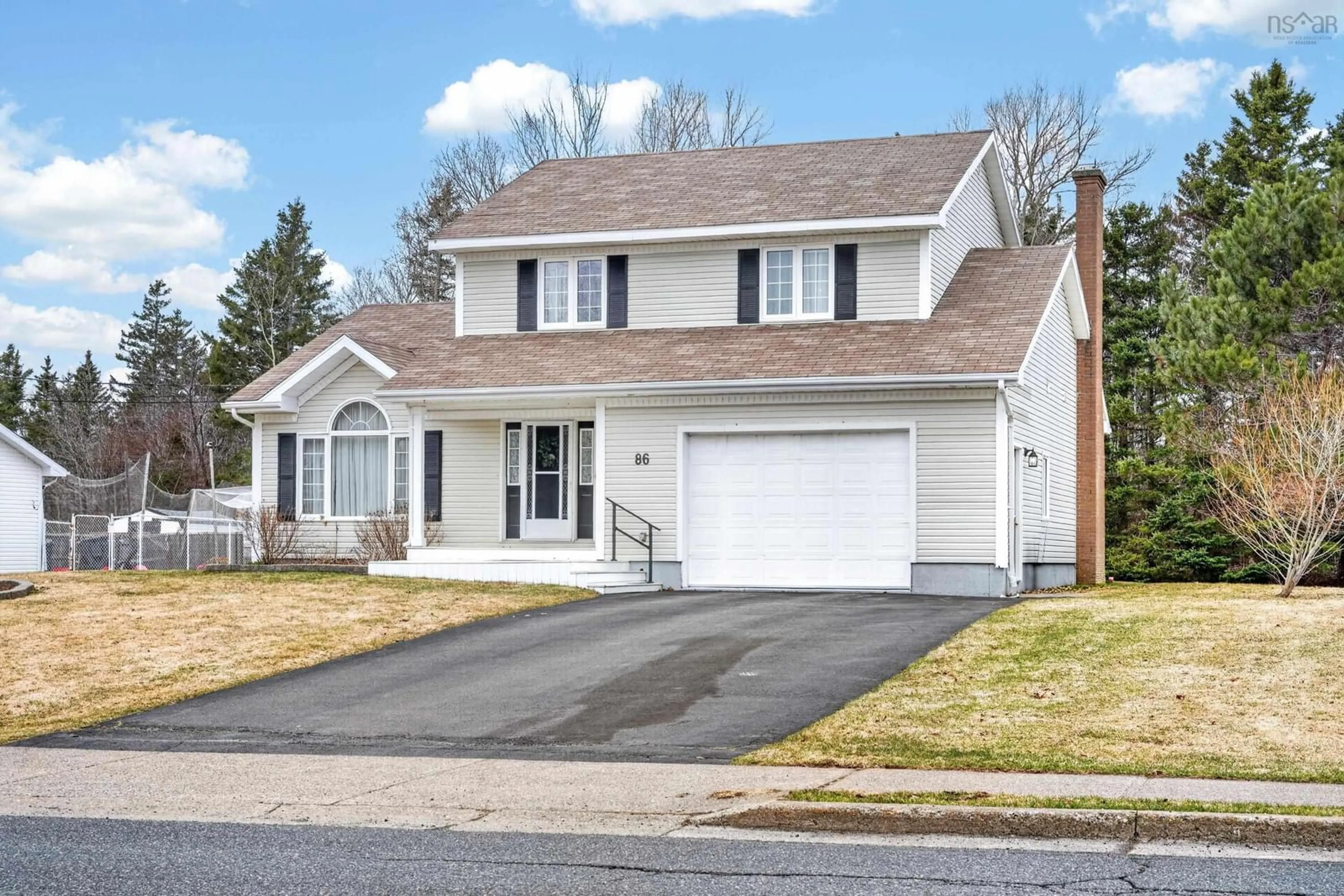 Home with vinyl exterior material, street for 86 Carmichael Dr, Sydney River Nova Scotia B1S 3R5