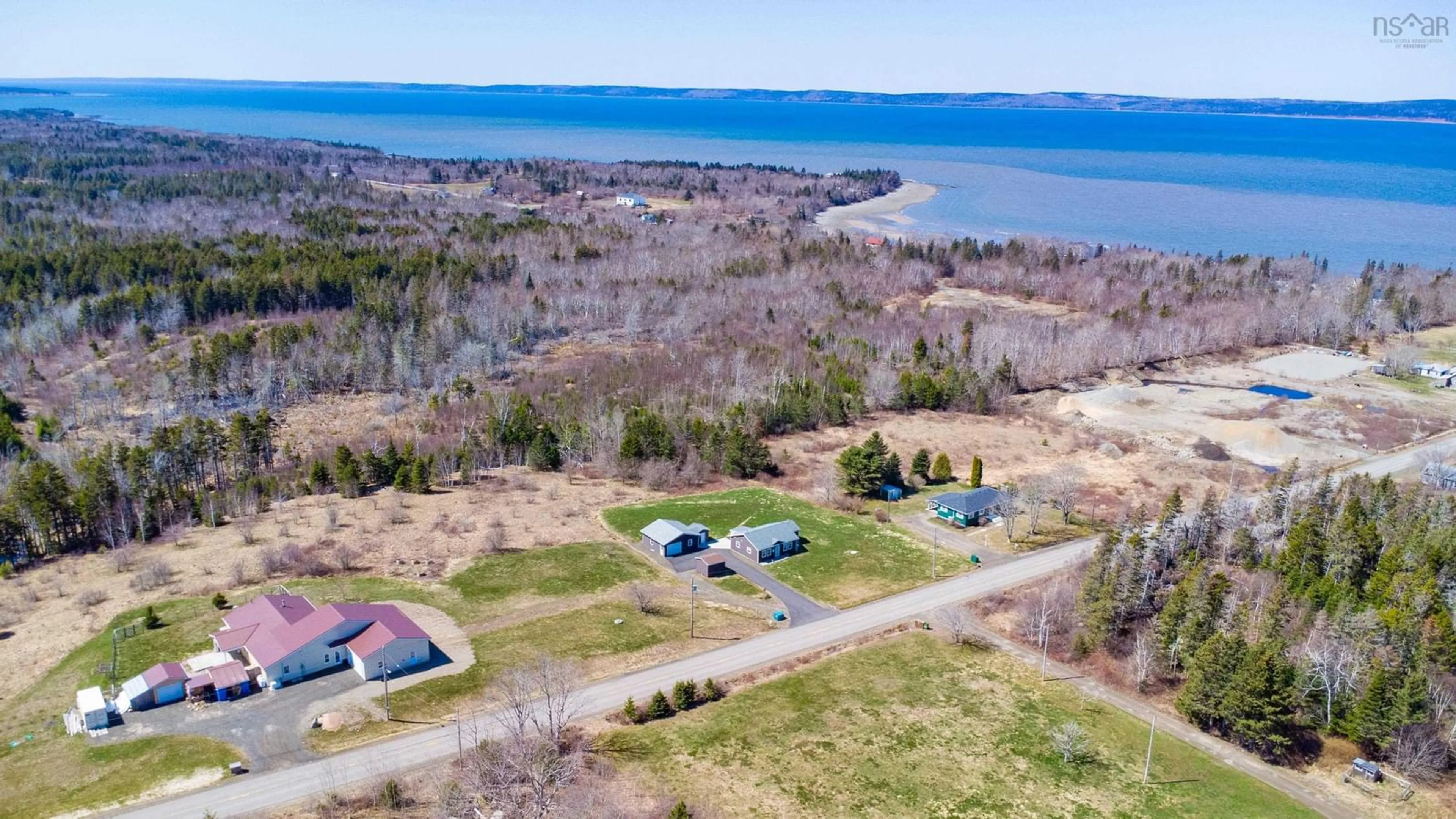 A pic from outside/outdoor area/front of a property/back of a property/a pic from drone, water/lake/river/ocean view for 112 North Range Cross Road, Barton Nova Scotia B0W 1H0
