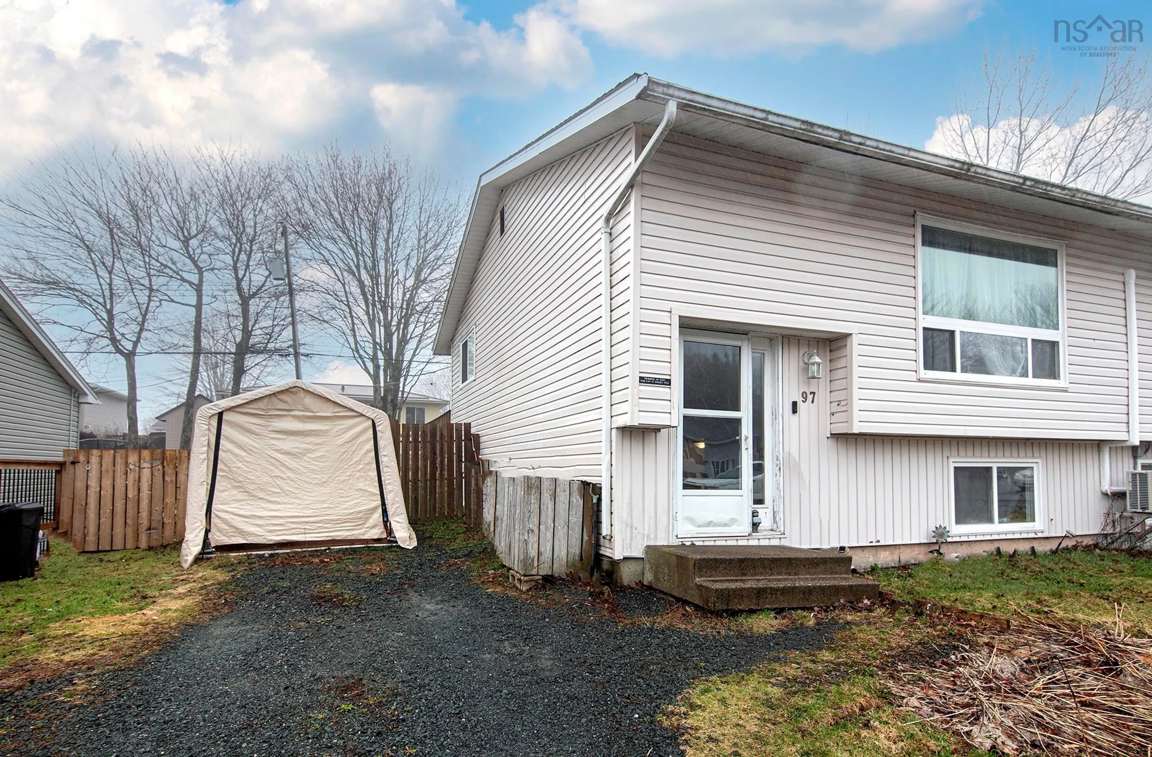 Home with vinyl exterior material, street for 97 Nictaux Dr, Lower Sackville Nova Scotia B4C 2C6