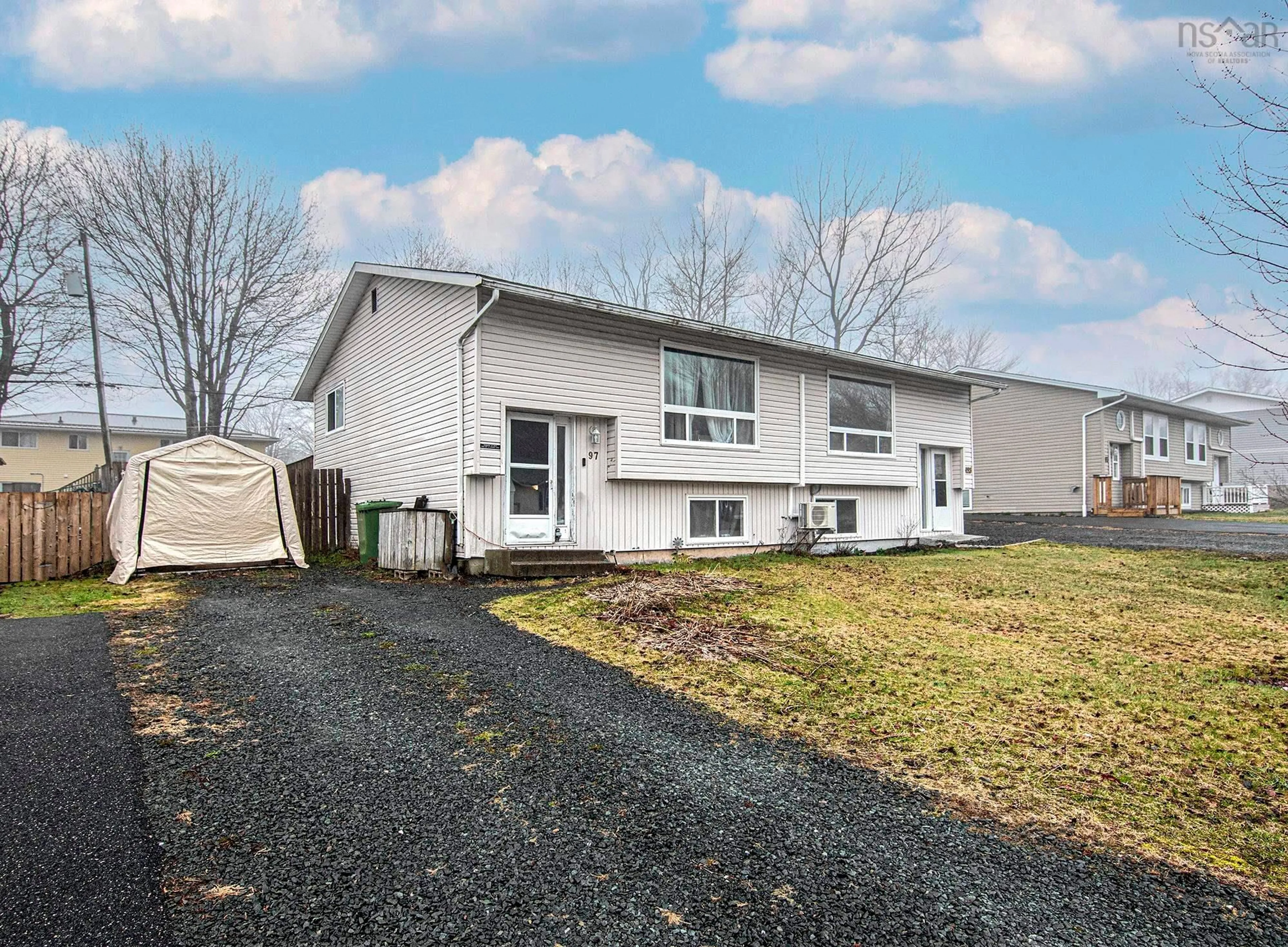 Home with vinyl exterior material, street for 97 Nictaux Dr, Lower Sackville Nova Scotia B4C 2C6