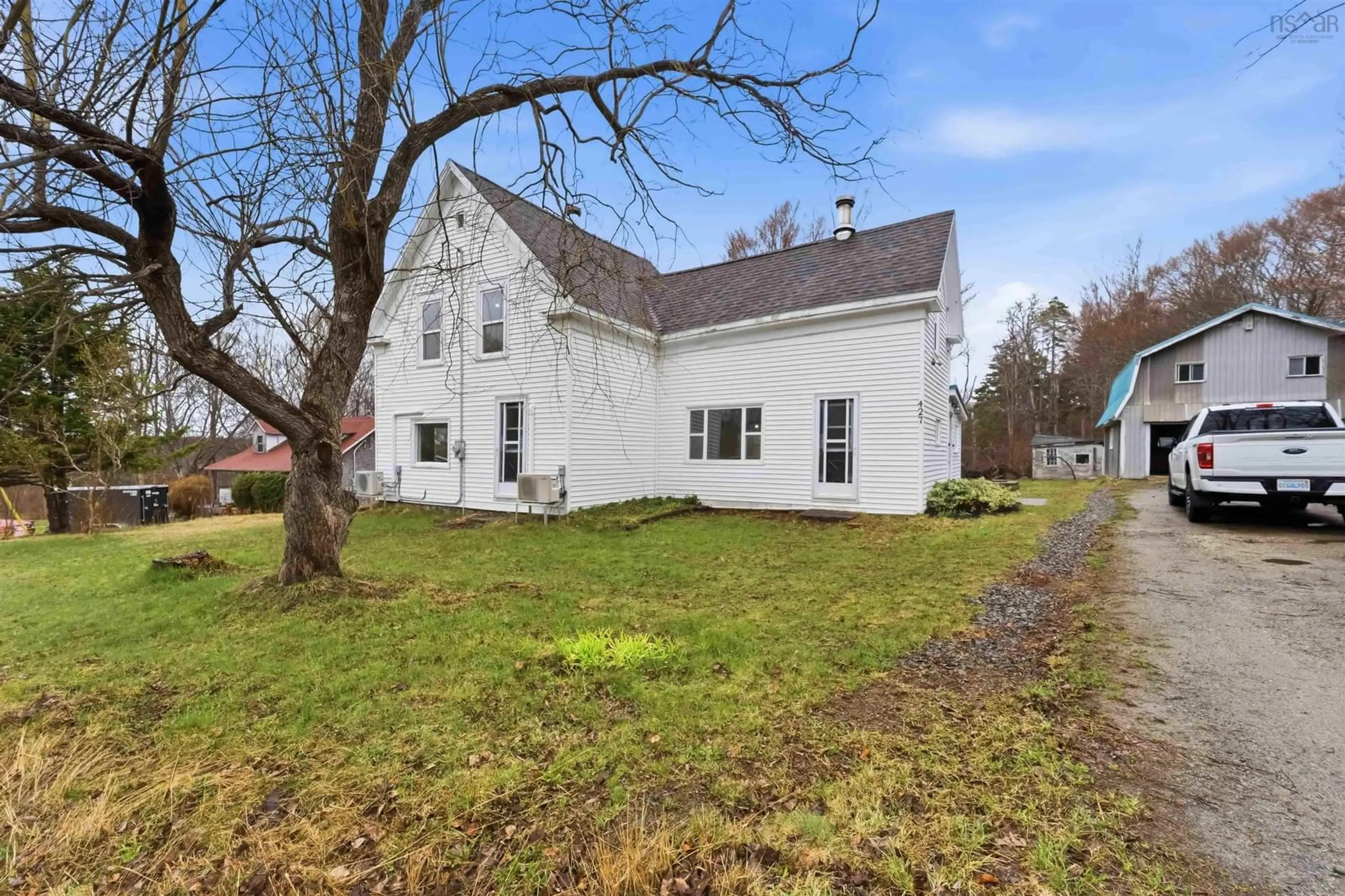 A pic from outside/outdoor area/front of a property/back of a property/a pic from drone, building for 427 Townshipline Rd, Ohio Nova Scotia B0W 3T0