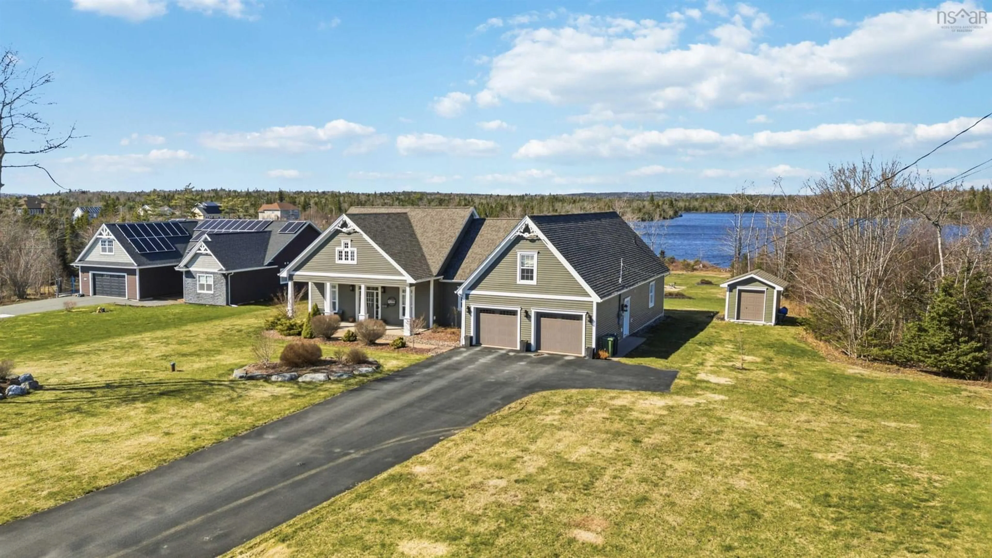 A pic from outside/outdoor area/front of a property/back of a property/a pic from drone, water/lake/river/ocean view for 316 Gammon Lake Dr, Lawrencetown Nova Scotia B2Z 1T9