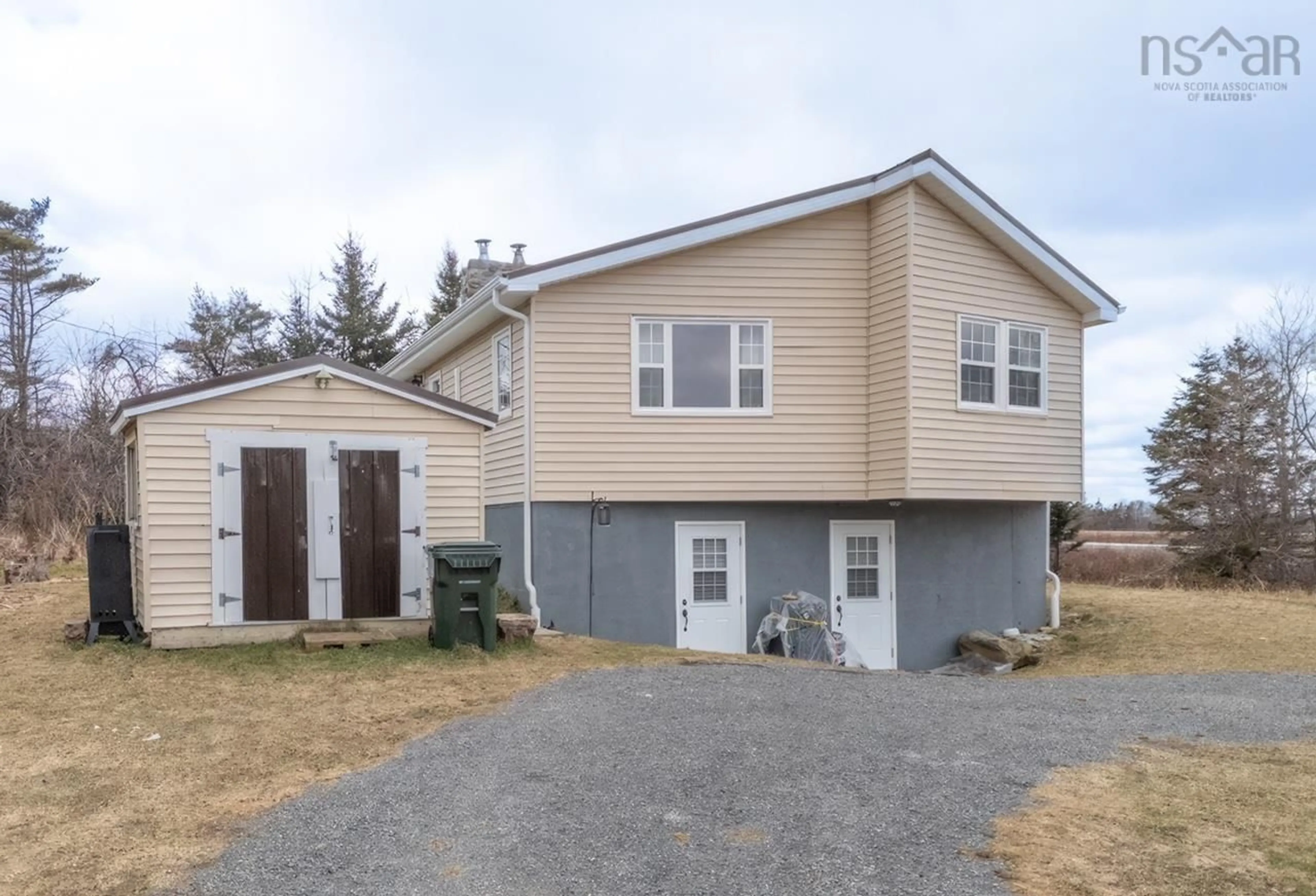 Home with vinyl exterior material, street for 62 Lake Doucette Rd, Lake Doucette Nova Scotia B0W 2Y0