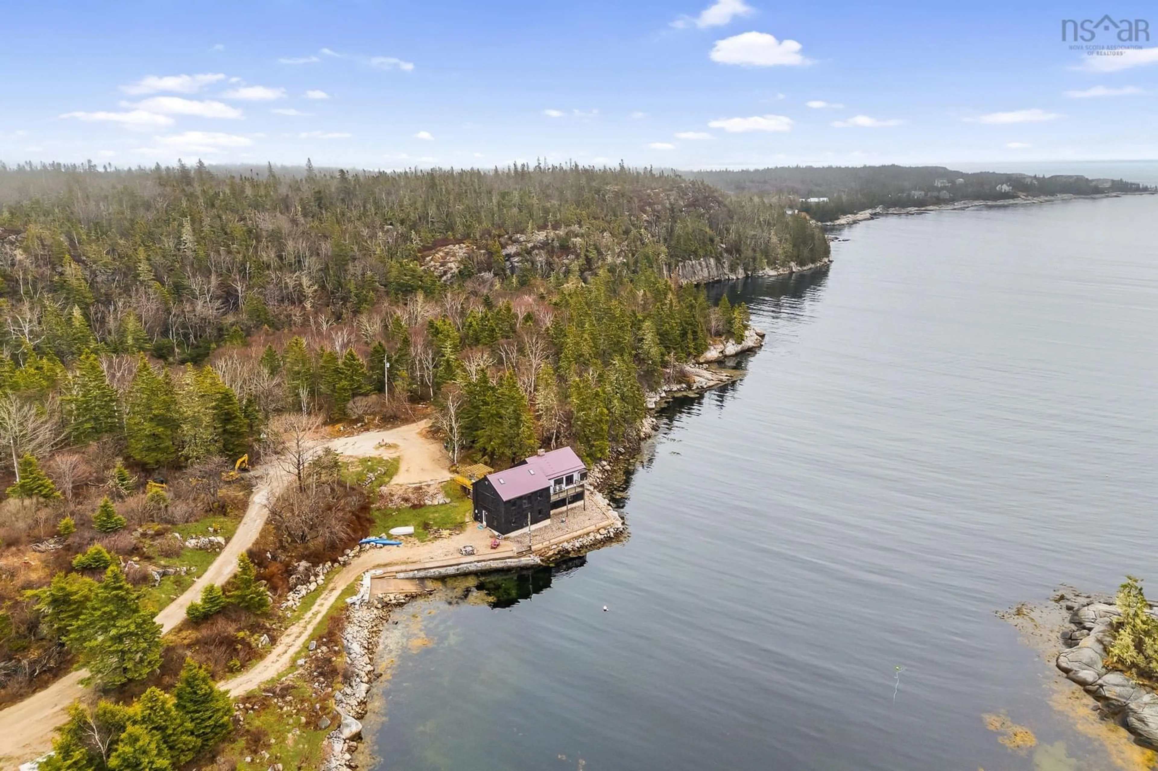 A pic from outside/outdoor area/front of a property/back of a property/a pic from drone, water/lake/river/ocean view for 3087 Highway 329, Northwest Cove Nova Scotia B0J 1T0