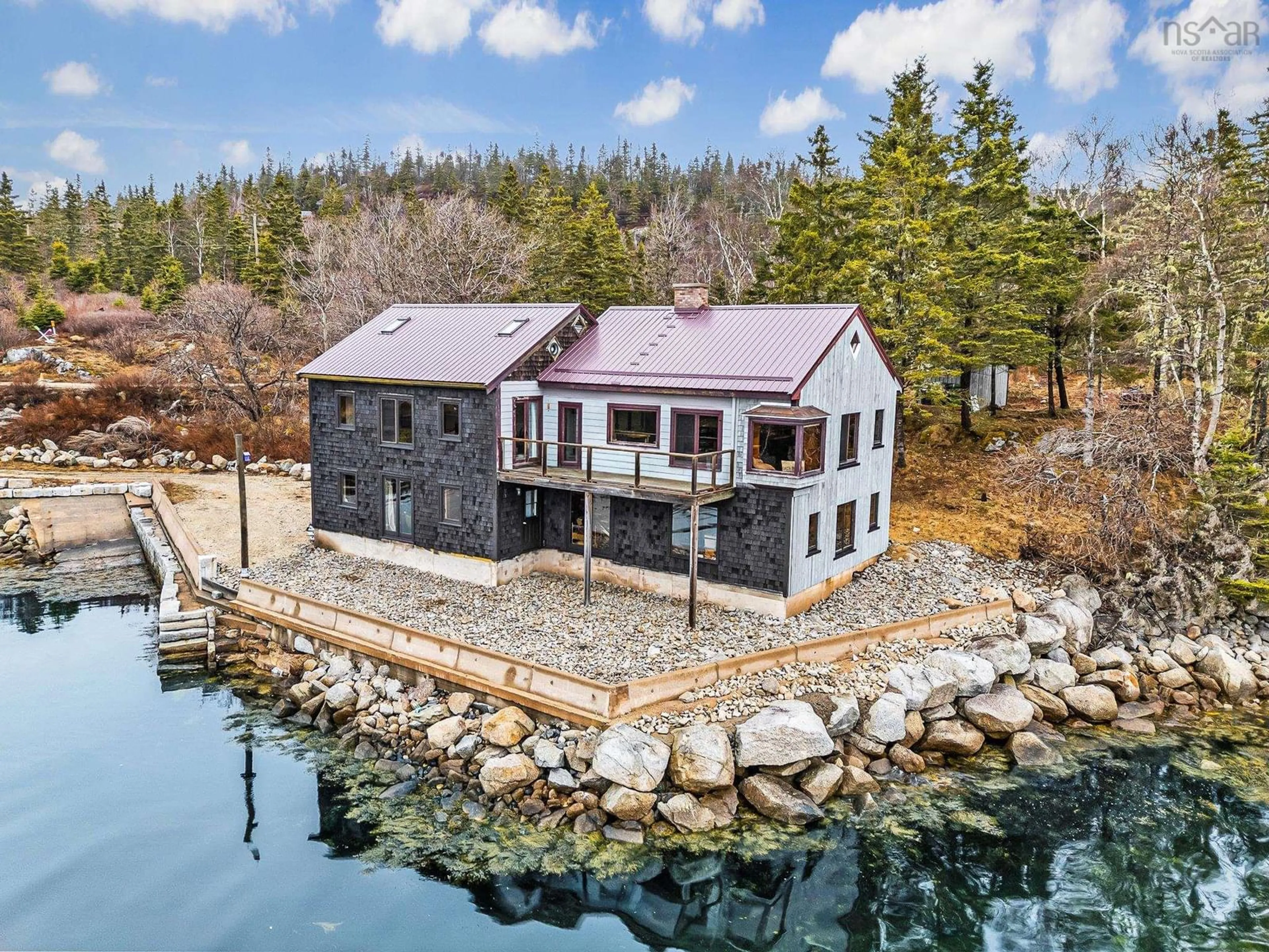 A pic from outside/outdoor area/front of a property/back of a property/a pic from drone, water/lake/river/ocean view for 3087 Highway 329, Northwest Cove Nova Scotia B0J 1T0