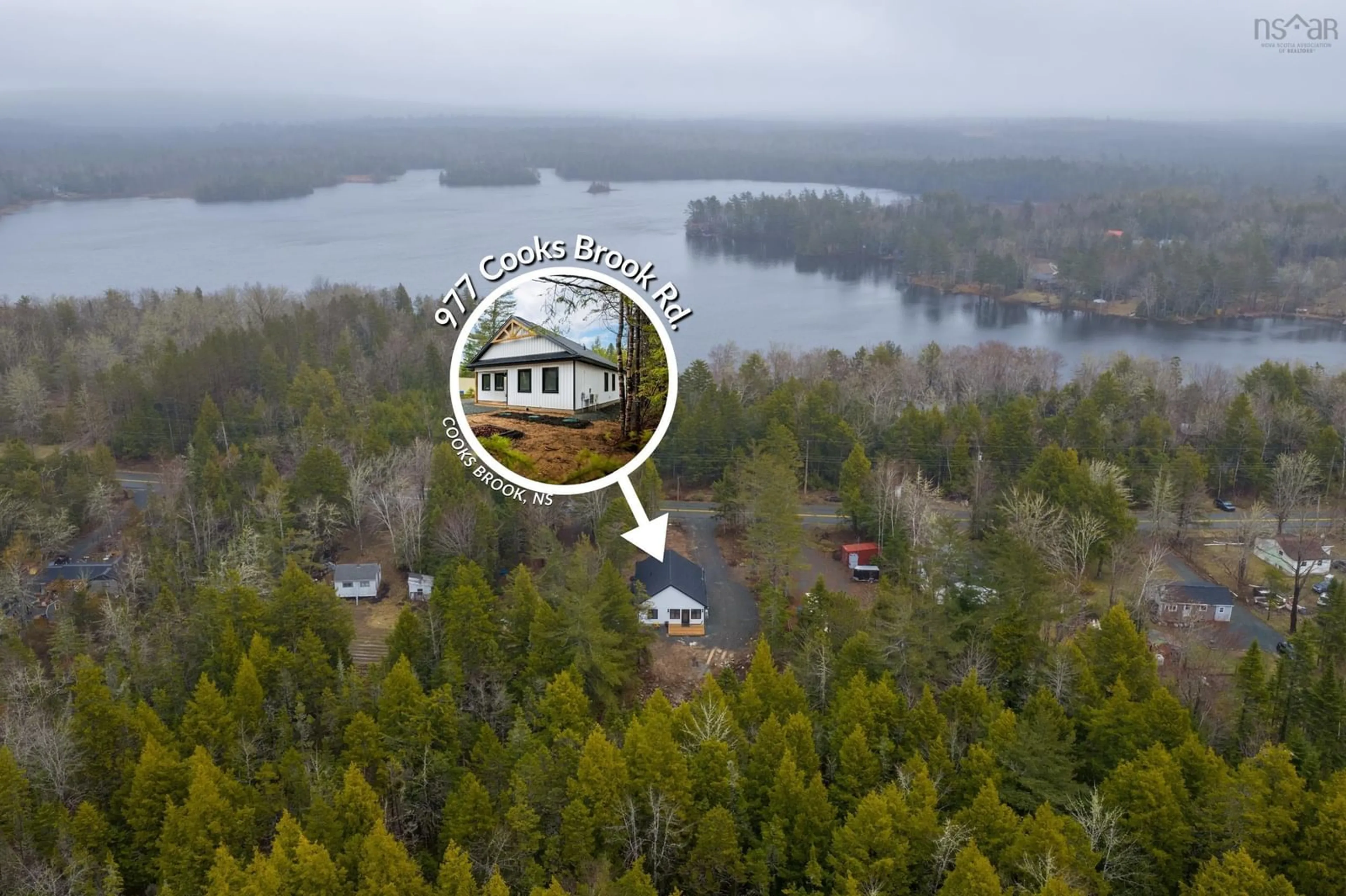 A pic from outside/outdoor area/front of a property/back of a property/a pic from drone, water/lake/river/ocean view for 977 Cooks Brook Rd, Cooks Brook Nova Scotia B0N 1X0