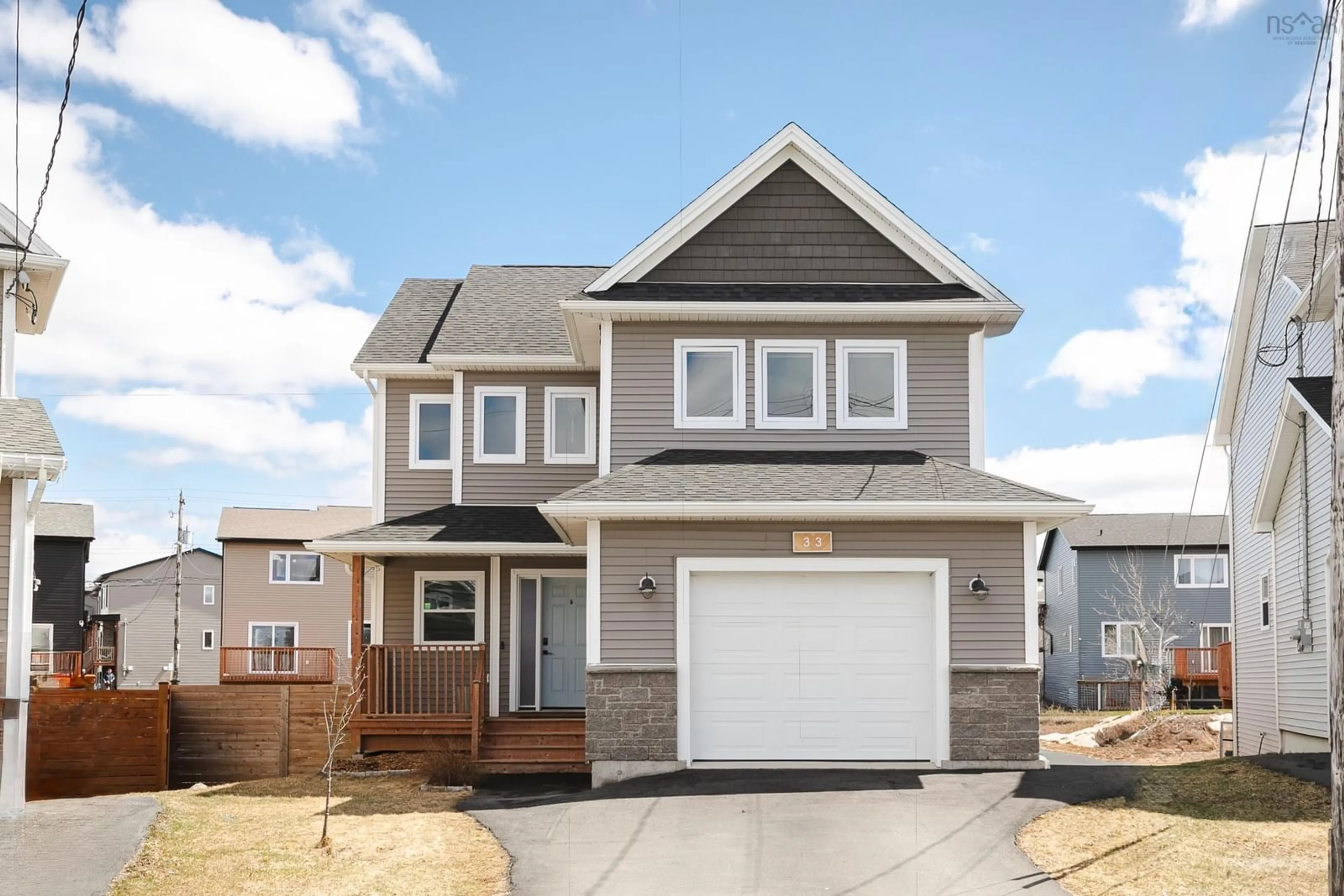 Home with vinyl exterior material, street for 33 Brick Lane, Halifax Nova Scotia B3P 0G4