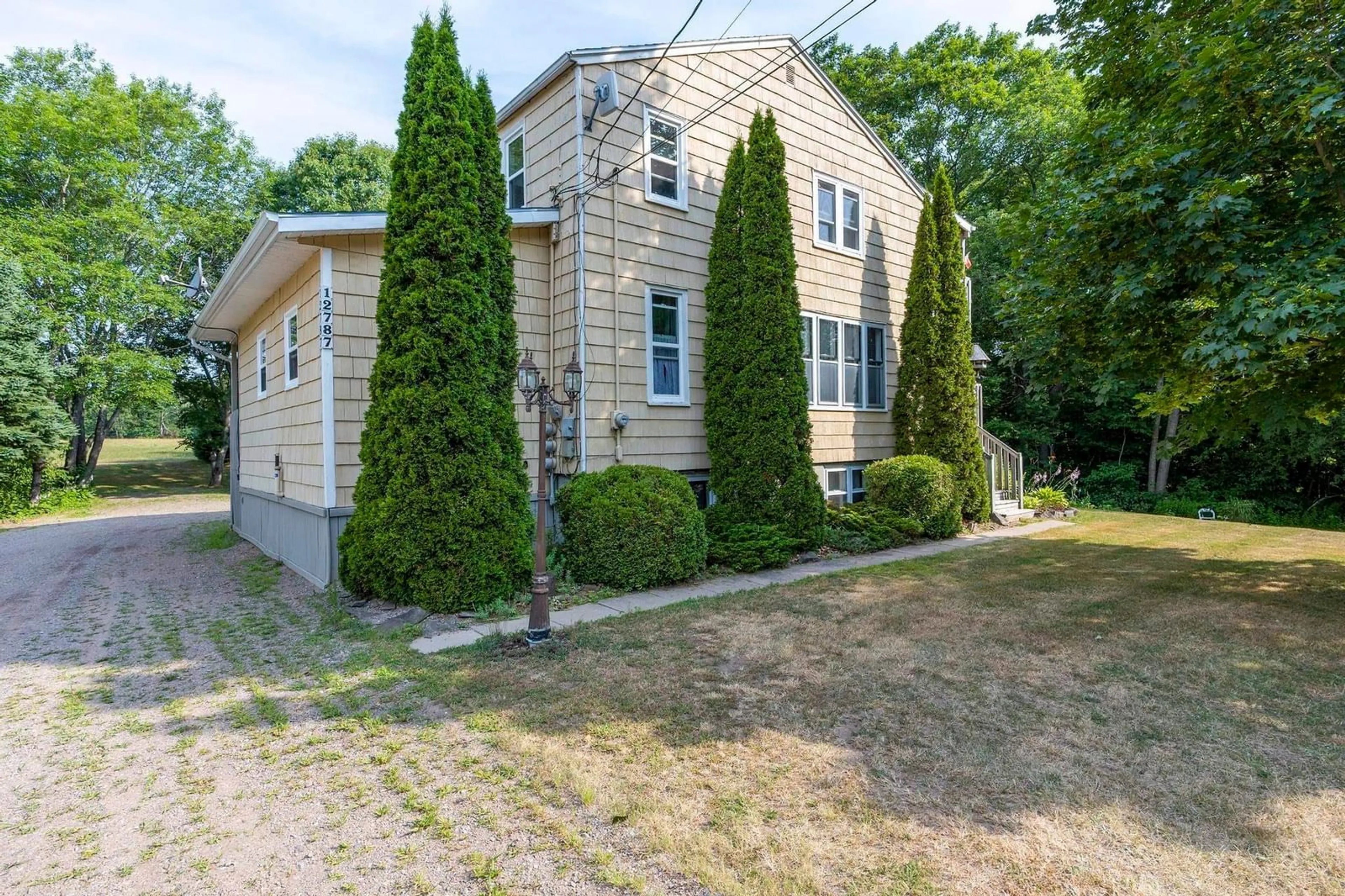 A pic from outside/outdoor area/front of a property/back of a property/a pic from drone, street for 12787 Highway 1, Brickton Nova Scotia B0S 1M0