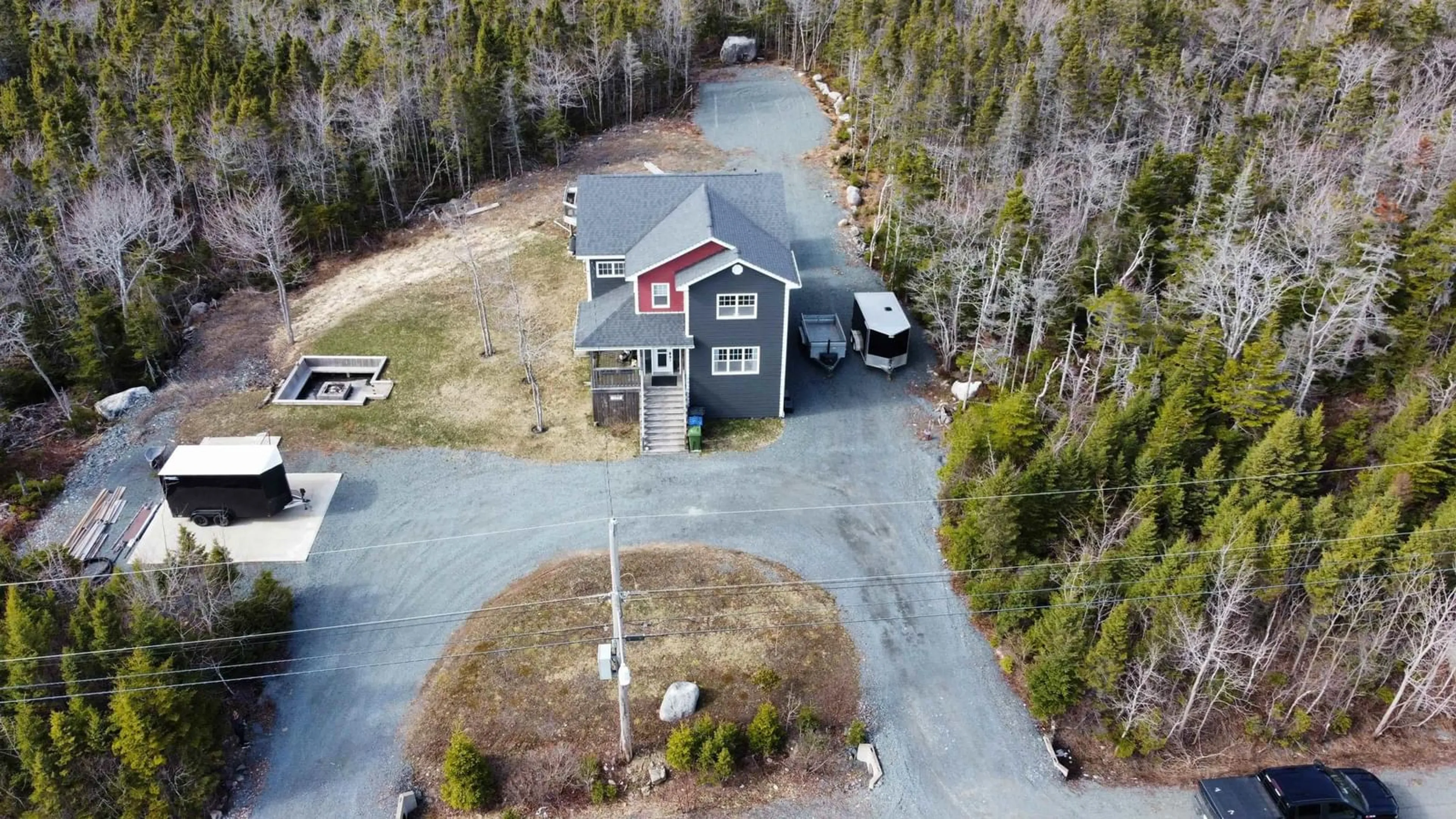 A pic from outside/outdoor area/front of a property/back of a property/a pic from drone, unknown for 173 Portovista Dr, Portuguese Cove Nova Scotia B3V 1P3