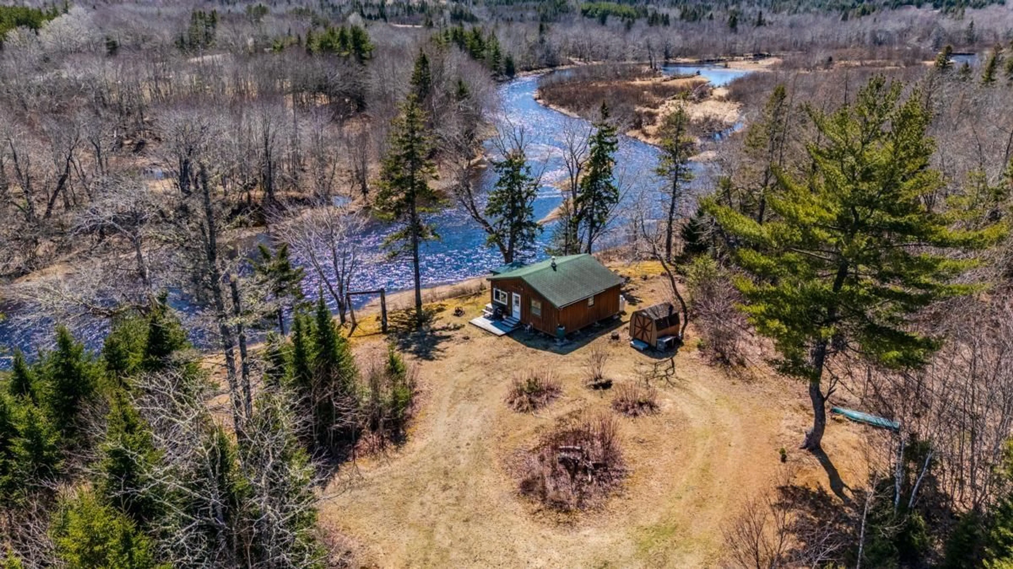 A pic from outside/outdoor area/front of a property/back of a property/a pic from drone, water/lake/river/ocean view for 215 Macintosh Rd, Caledonia Nova Scotia B0H 1E0