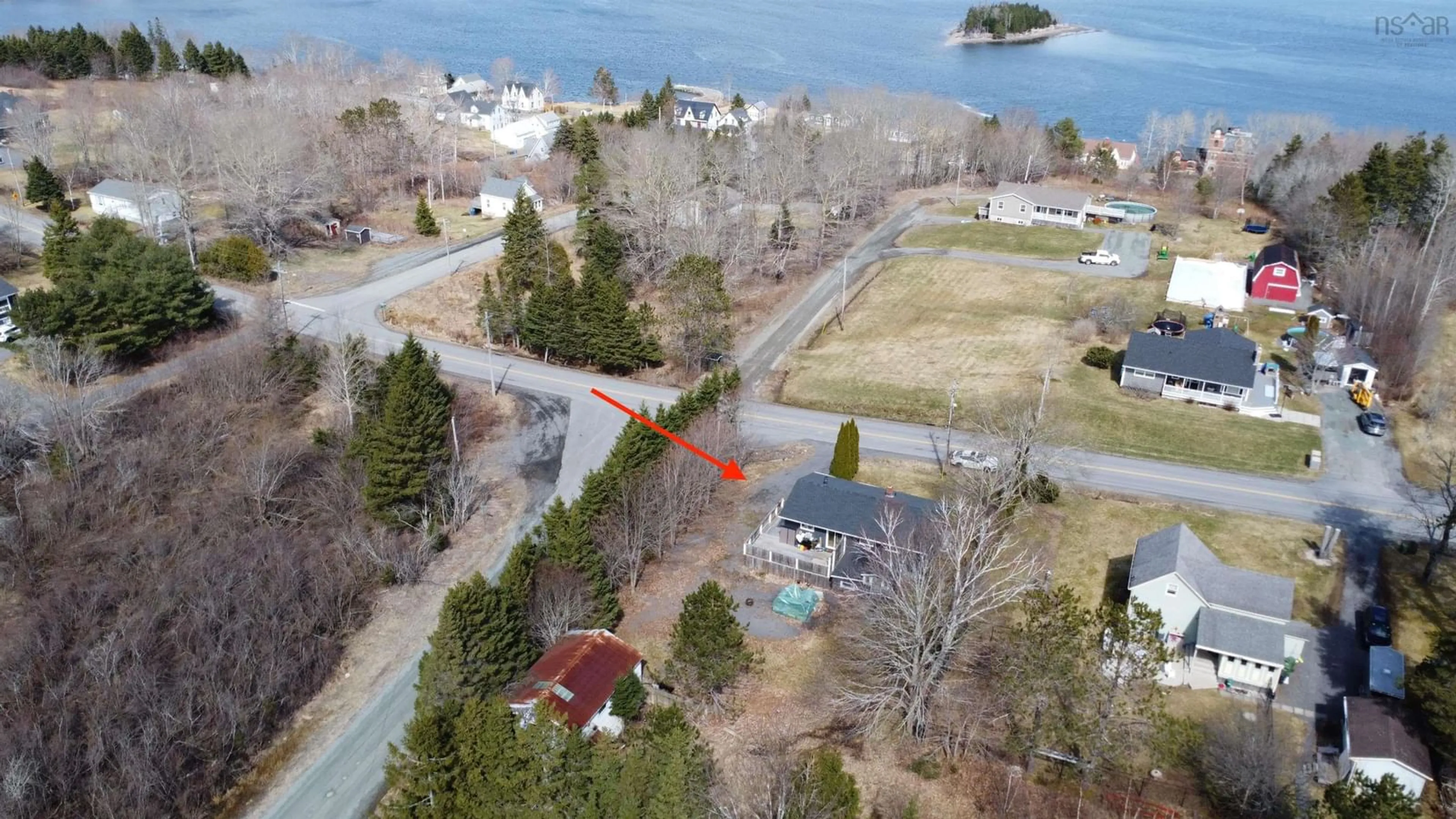 A pic from outside/outdoor area/front of a property/back of a property/a pic from drone, water/lake/river/ocean view for 64 Church Street, Guysborough Nova Scotia B0H 1N0