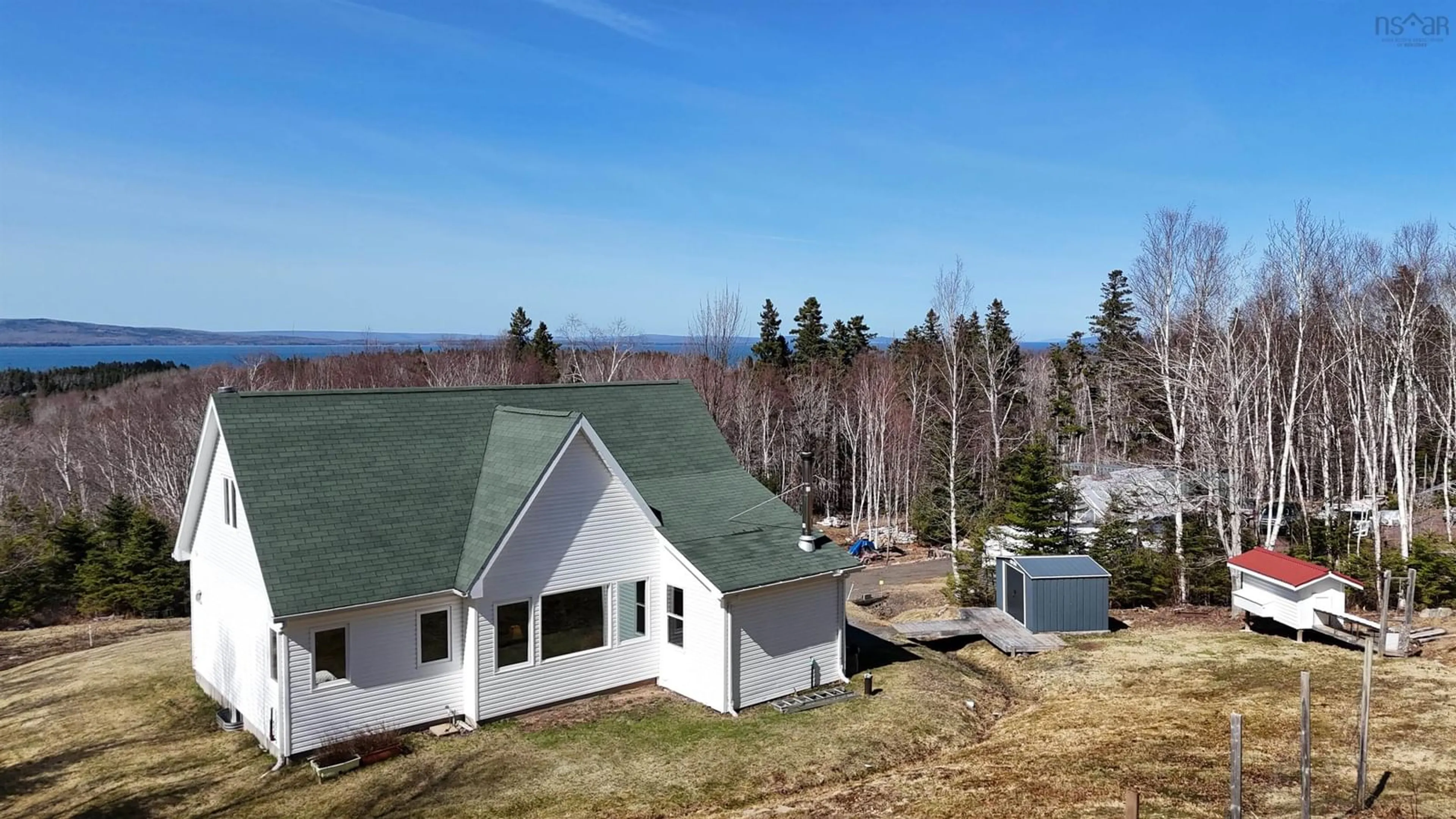 A pic from outside/outdoor area/front of a property/back of a property/a pic from drone, mountain view for 5018 West Bay Rd, The Points West Bay Nova Scotia B0E 3K0