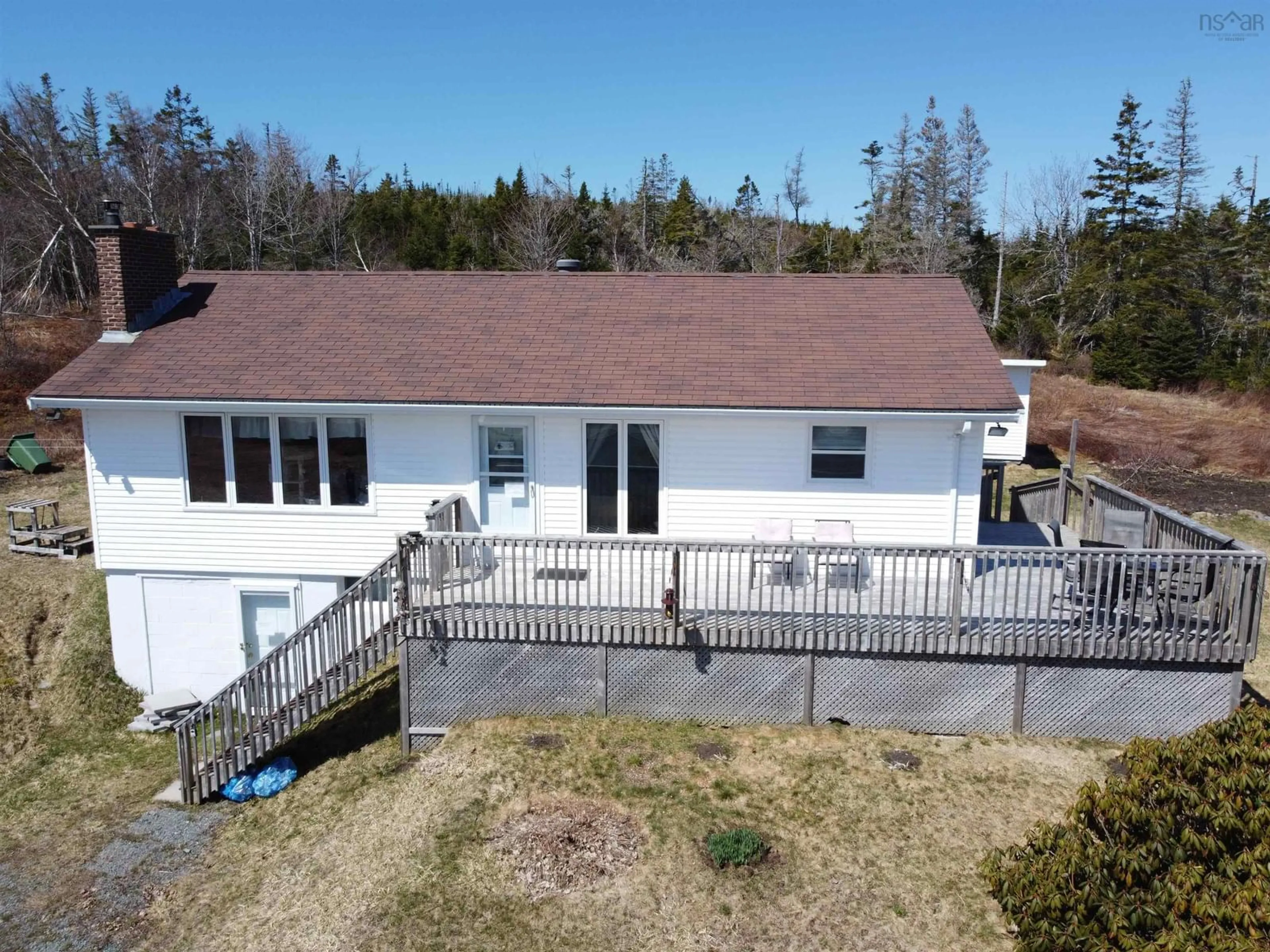A pic from outside/outdoor area/front of a property/back of a property/a pic from drone, building for 28019 Highway 7, Moosehead Nova Scotia B0J 2K0