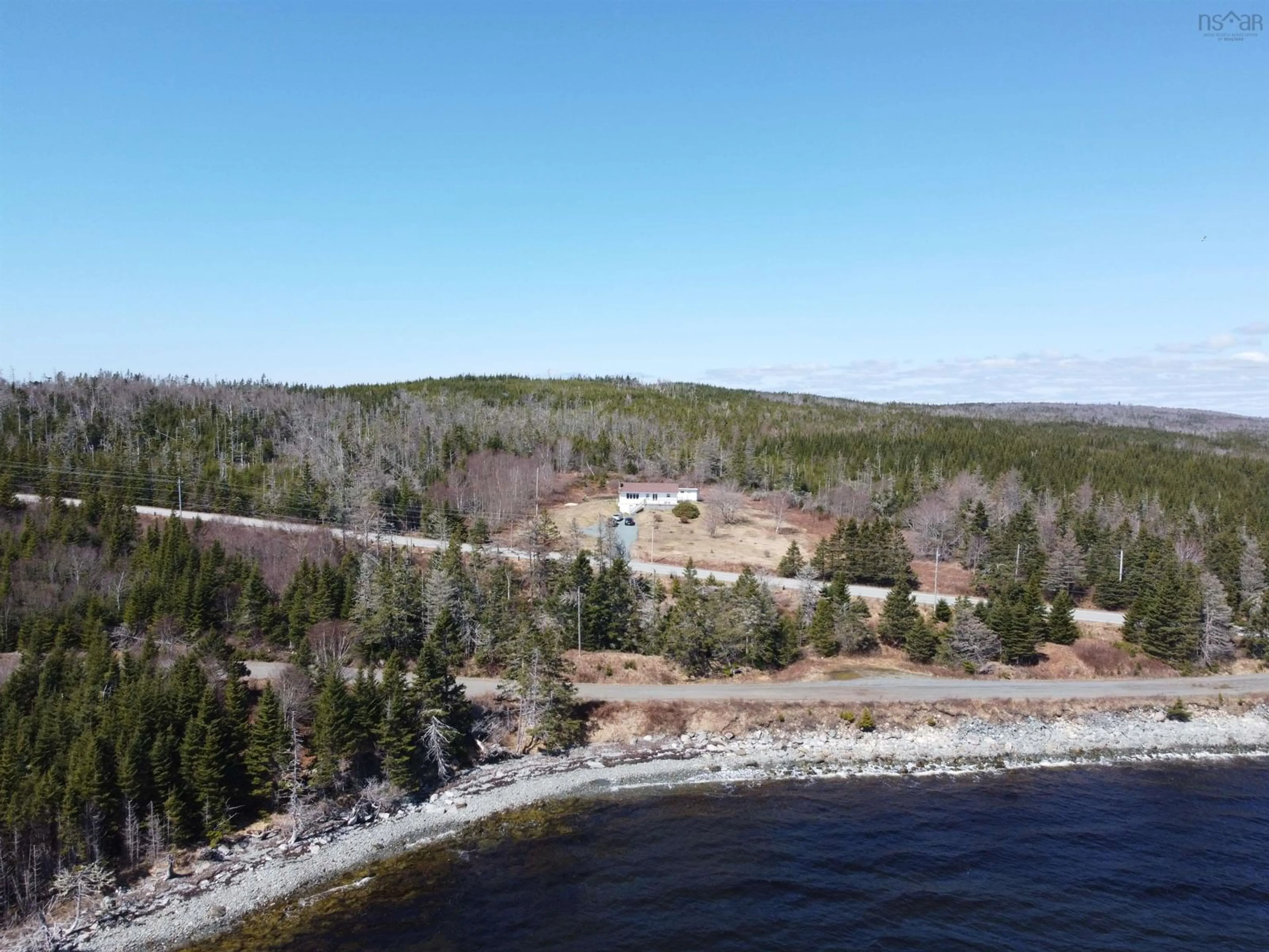A pic from outside/outdoor area/front of a property/back of a property/a pic from drone, water/lake/river/ocean view for 28019 Highway 7, Moosehead Nova Scotia B0J 2K0