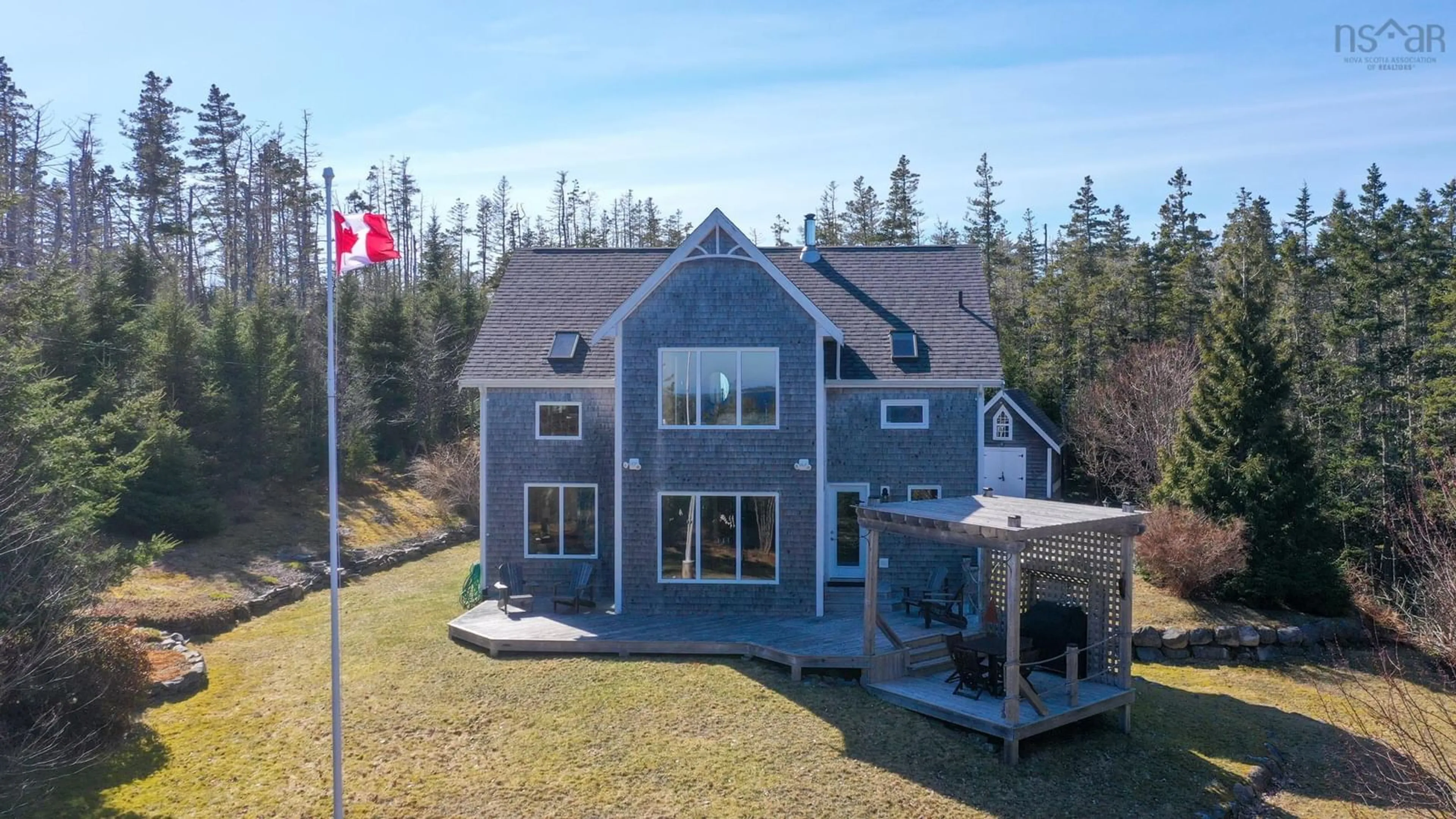 A pic from outside/outdoor area/front of a property/back of a property/a pic from drone, building for 55 Lintlops Rd, Murphy Cove Nova Scotia B0J 3H0
