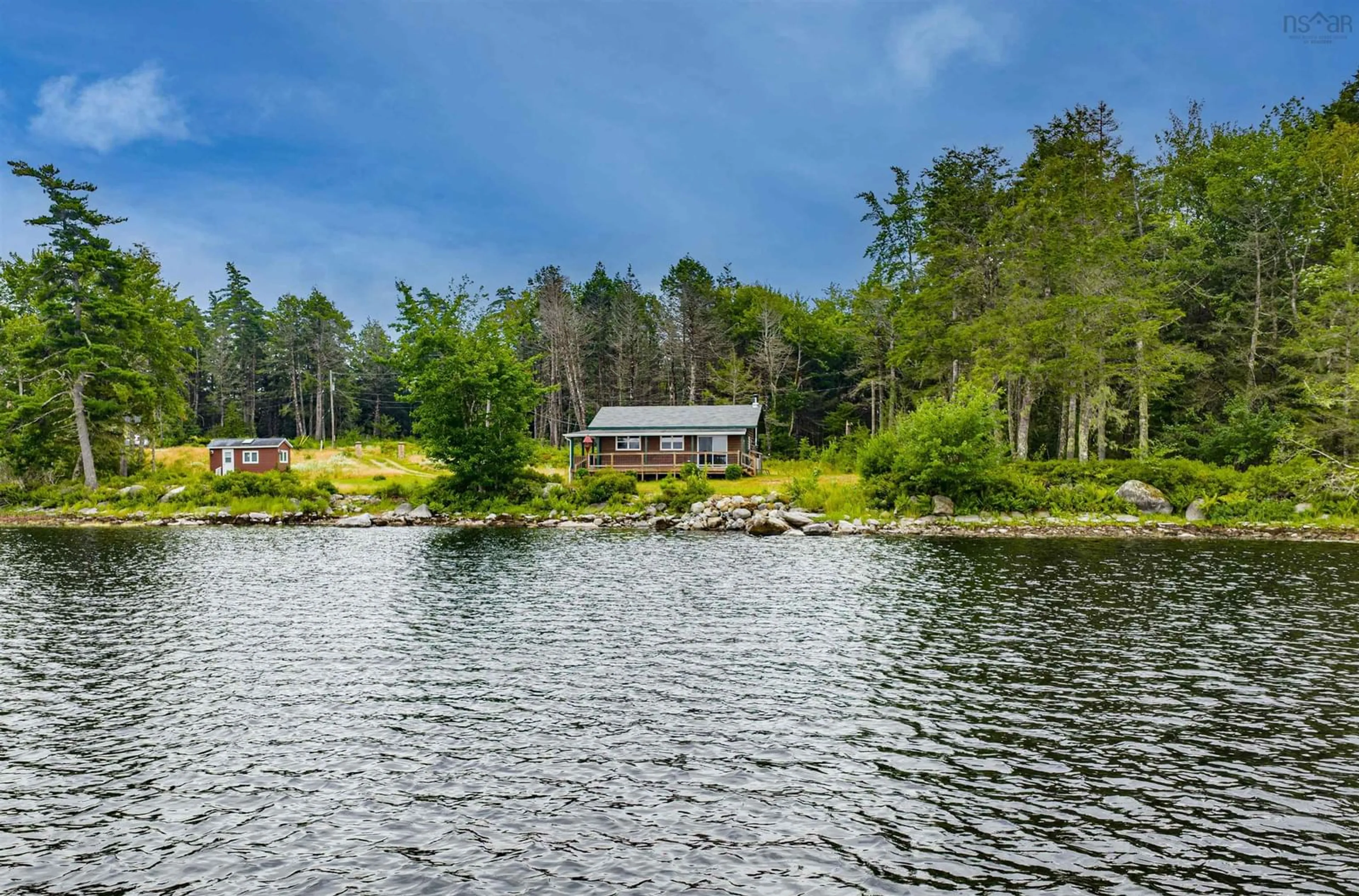 A pic from outside/outdoor area/front of a property/back of a property/a pic from drone, water/lake/river/ocean view for 225 Hemlock Haven, Lower Ohio Nova Scotia B0T 1W0