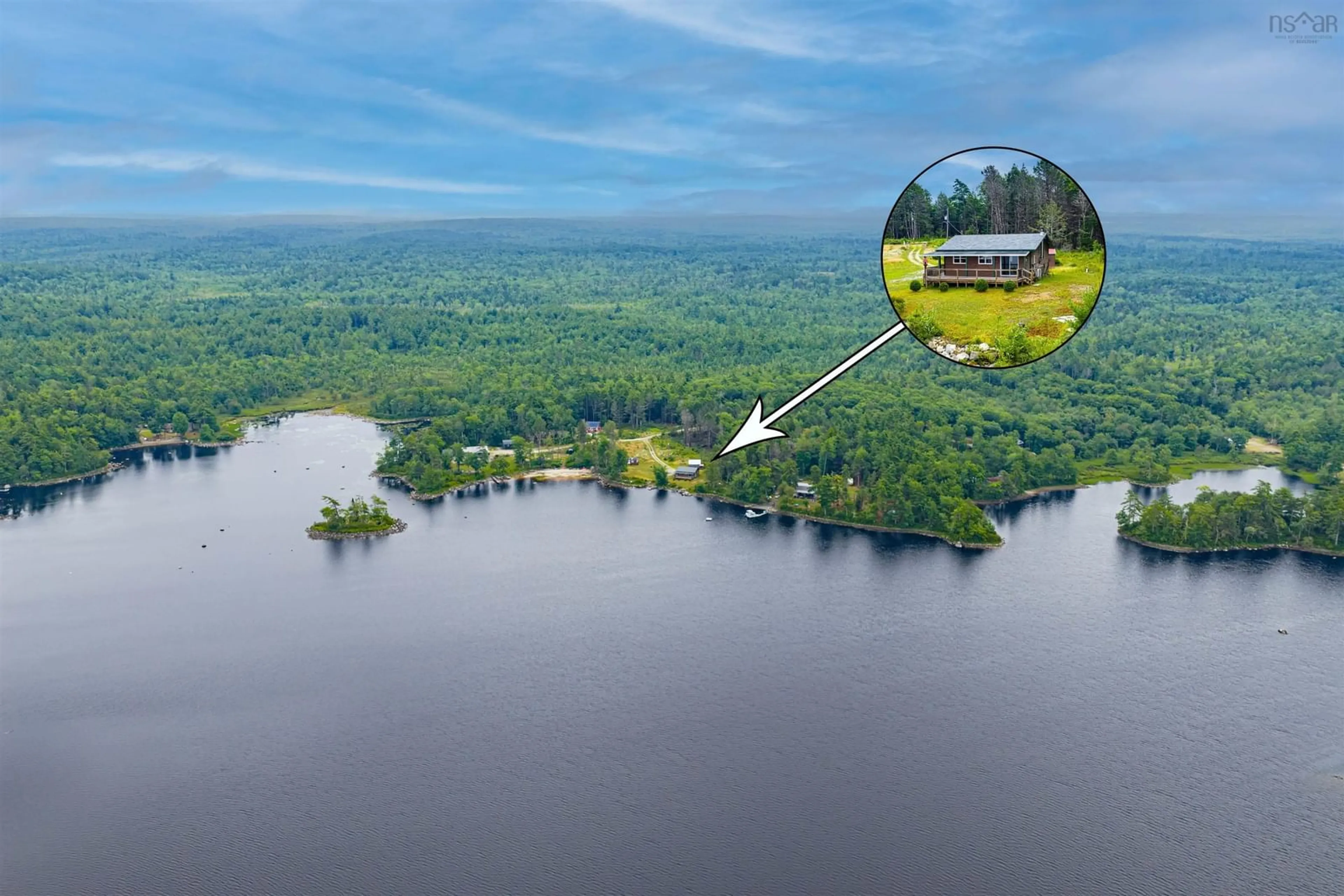 A pic from outside/outdoor area/front of a property/back of a property/a pic from drone, water/lake/river/ocean view for 225 Hemlock Haven, Lower Ohio Nova Scotia B0T 1W0