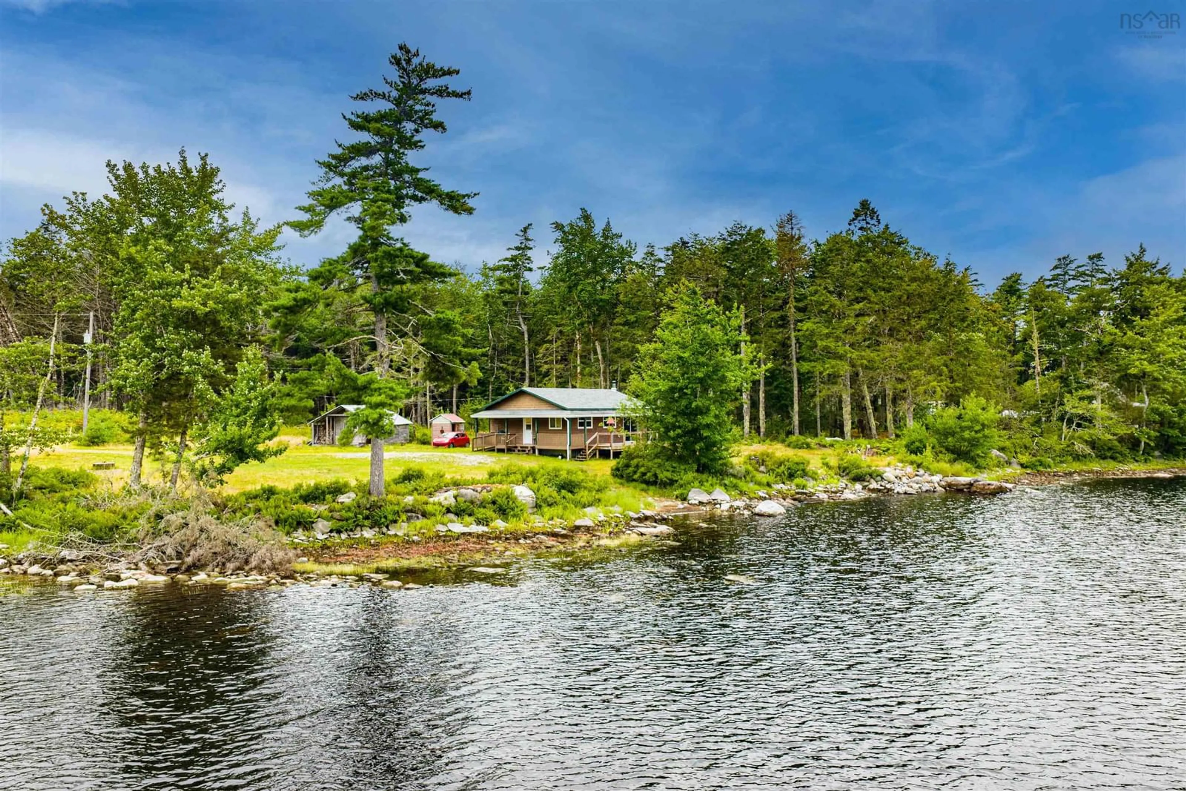 A pic from outside/outdoor area/front of a property/back of a property/a pic from drone, water/lake/river/ocean view for 225 Hemlock Haven, Lower Ohio Nova Scotia B0T 1W0