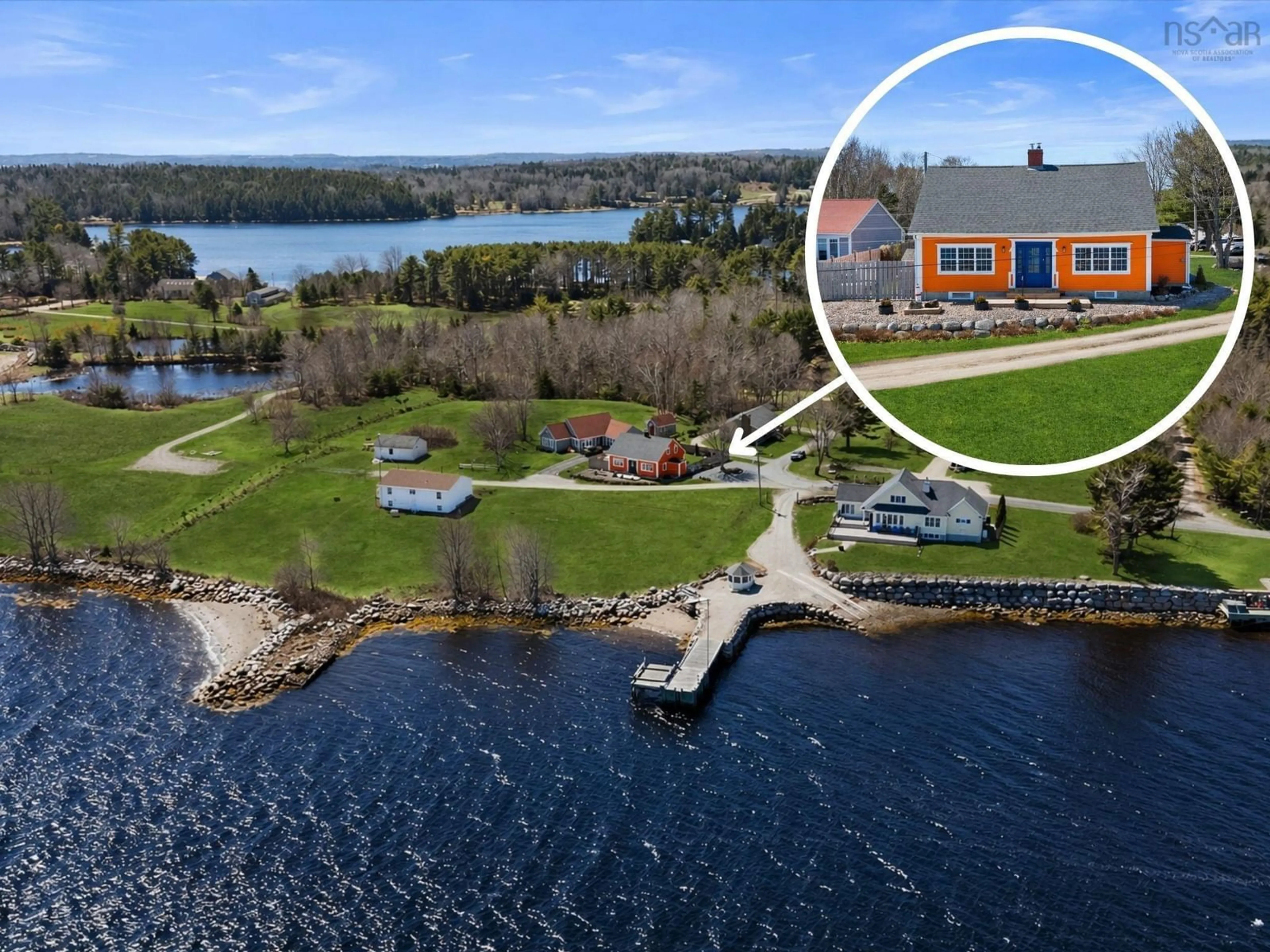 A pic from outside/outdoor area/front of a property/back of a property/a pic from drone, water/lake/river/ocean view for 286 Silver Point Rd, Martins River Nova Scotia B0J 3E0
