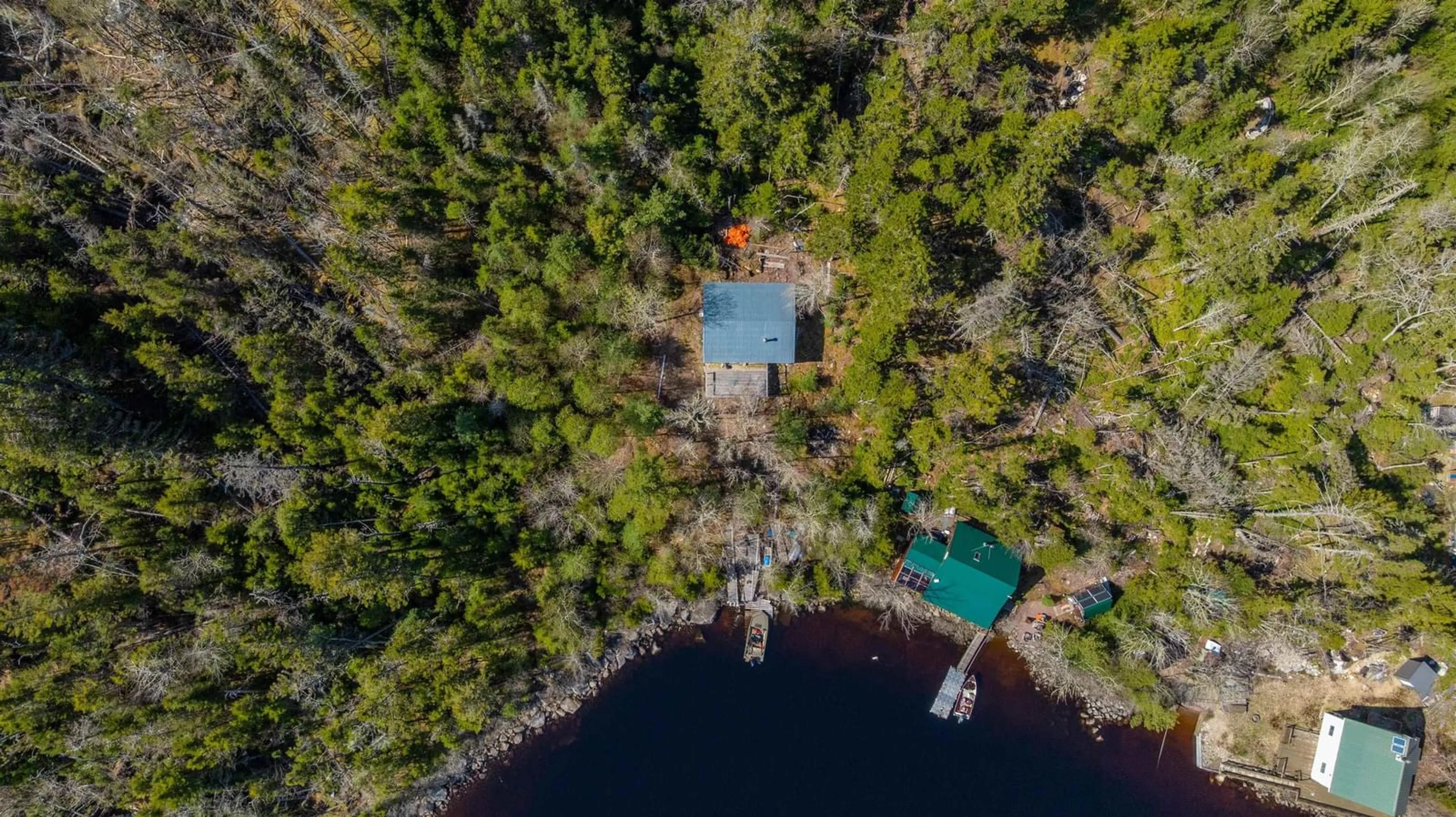A pic from outside/outdoor area/front of a property/back of a property/a pic from drone, water/lake/river/ocean view for 972 Lake Charlotte Water Access, Lake Charlotte Nova Scotia B0J 1P0